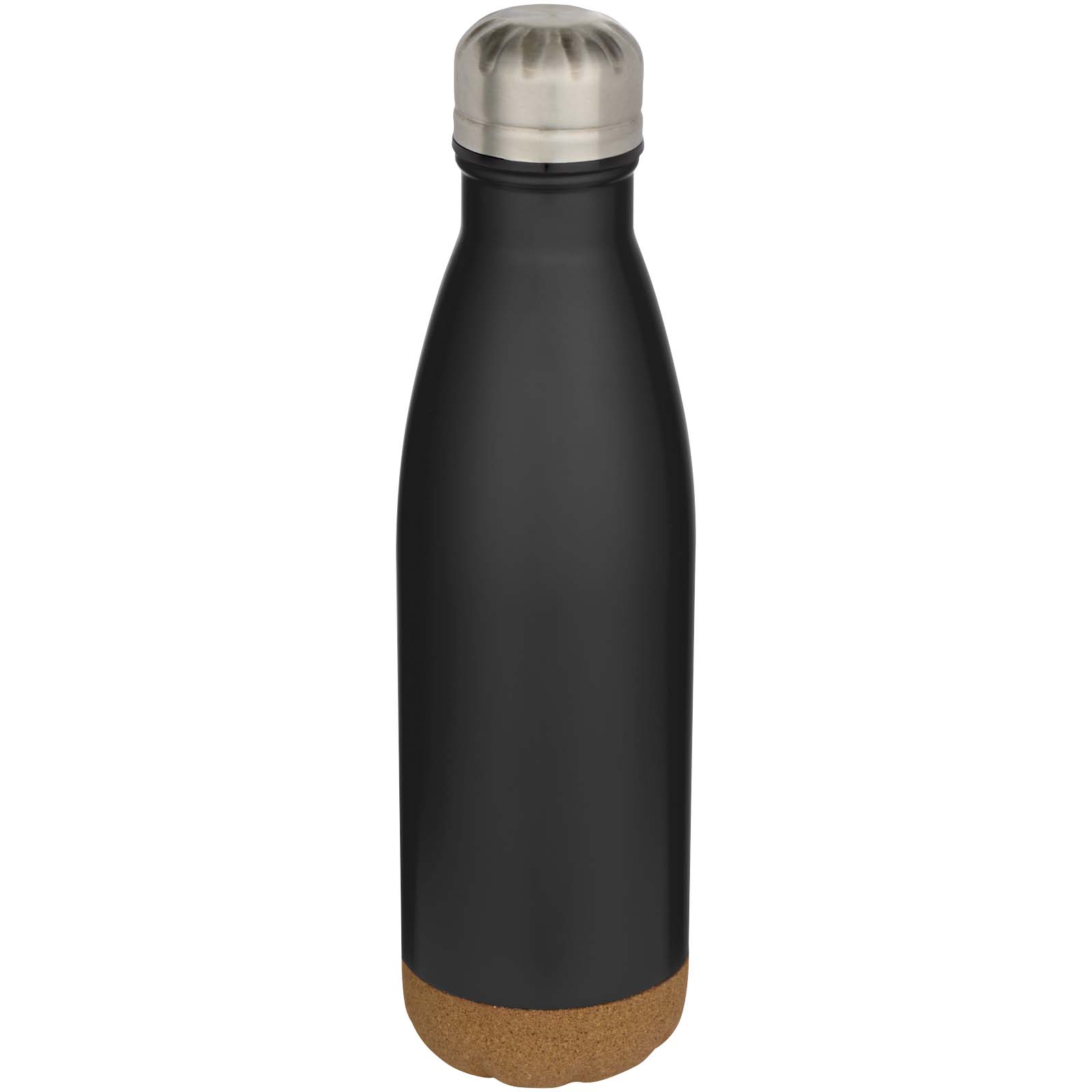 Cove 500 ml doppelwandige, vakuumisolierte Trinkflasche aus Edelstahl mit Korkdetails schwarz