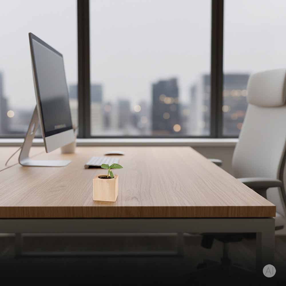 Pflanz-Holz Büro mit Samen