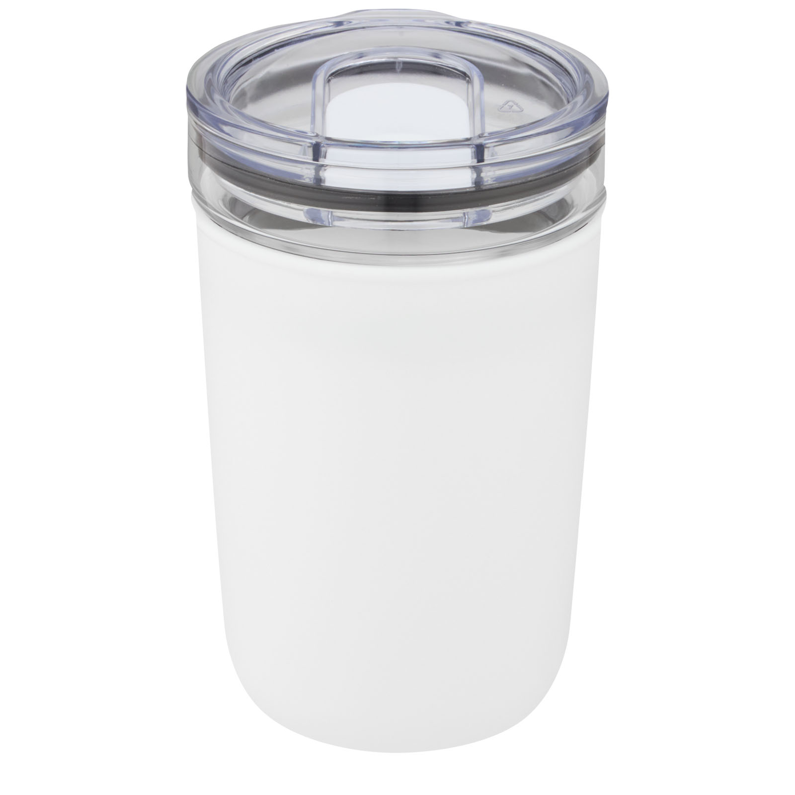 Bello 420 ml Glasbecher mit Außenwand aus recyceltem Kunststoff weiss