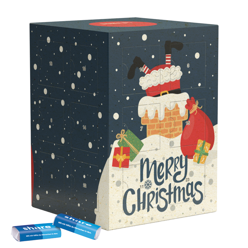 Tower Adventskalender, Graspapier, Sarotti Schokotäfelchen