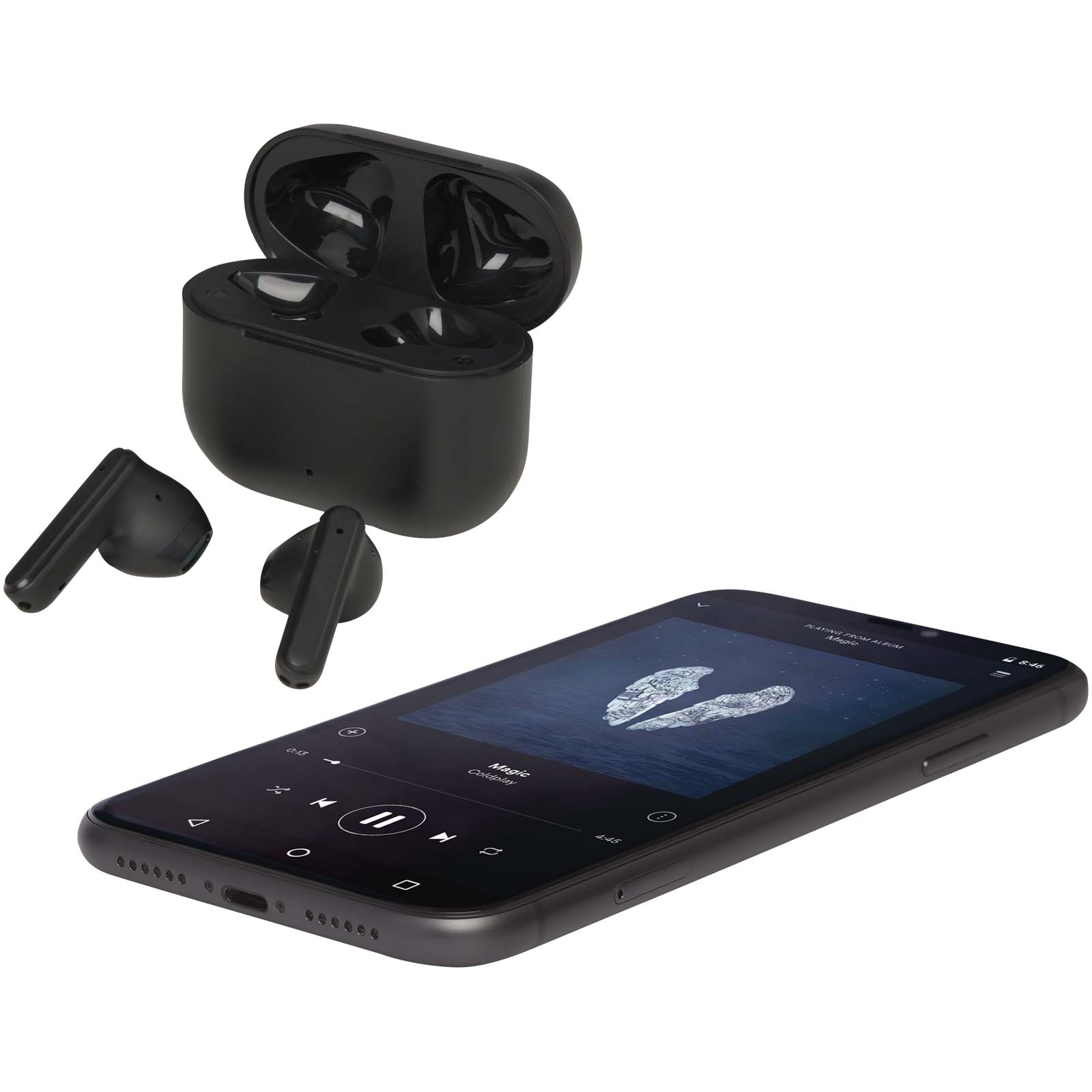 Altais True Wireless Bluetooth® Headset aus recyceltem Kunststoff schwarz