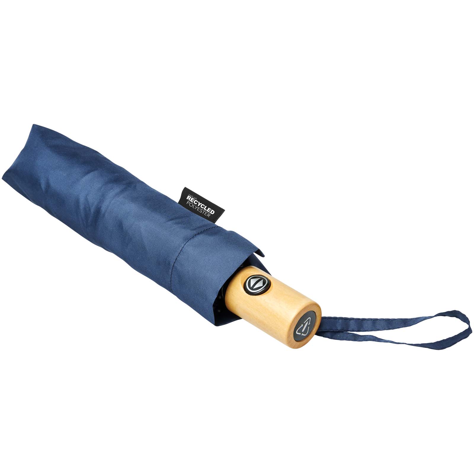 Bo 21" Vollautomatik Kompaktregenschirm aus recyceltem PET-Kunststoff navy