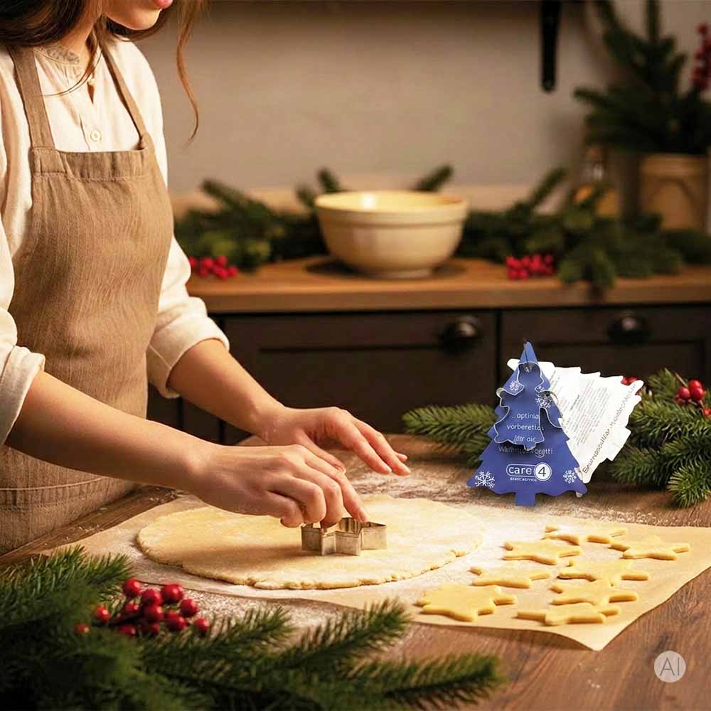 Backförmchen mit Rezeptblock Tannenbaum
