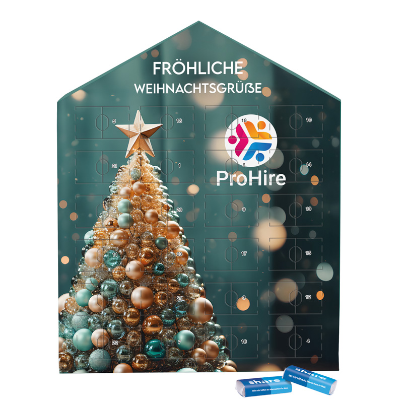 Täfelchen Adventskalender Haus, Sarotti Schokoladen-Täfelchen