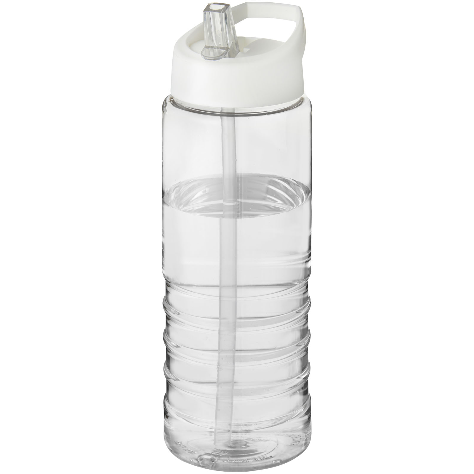 H2O Active® Treble 750 ml Sportflasche mit Ausgussdeckel transparent, weiss