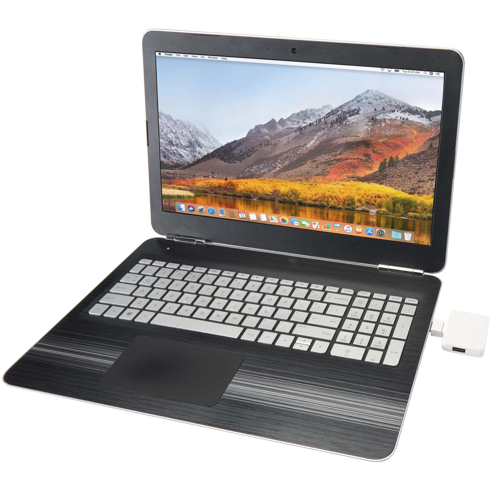 Gaia 4 Port USB Hub mit USB-A- und Typ-C-Ausgang und zwei Eingängen aus recyceltem Kunststoff weiss