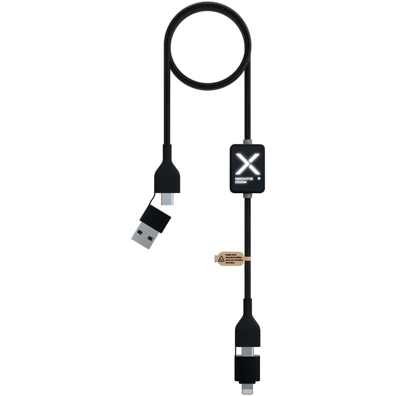 SCX.design C32 60W Ladekabel mit Schalter und Leuchtlogo schwarz