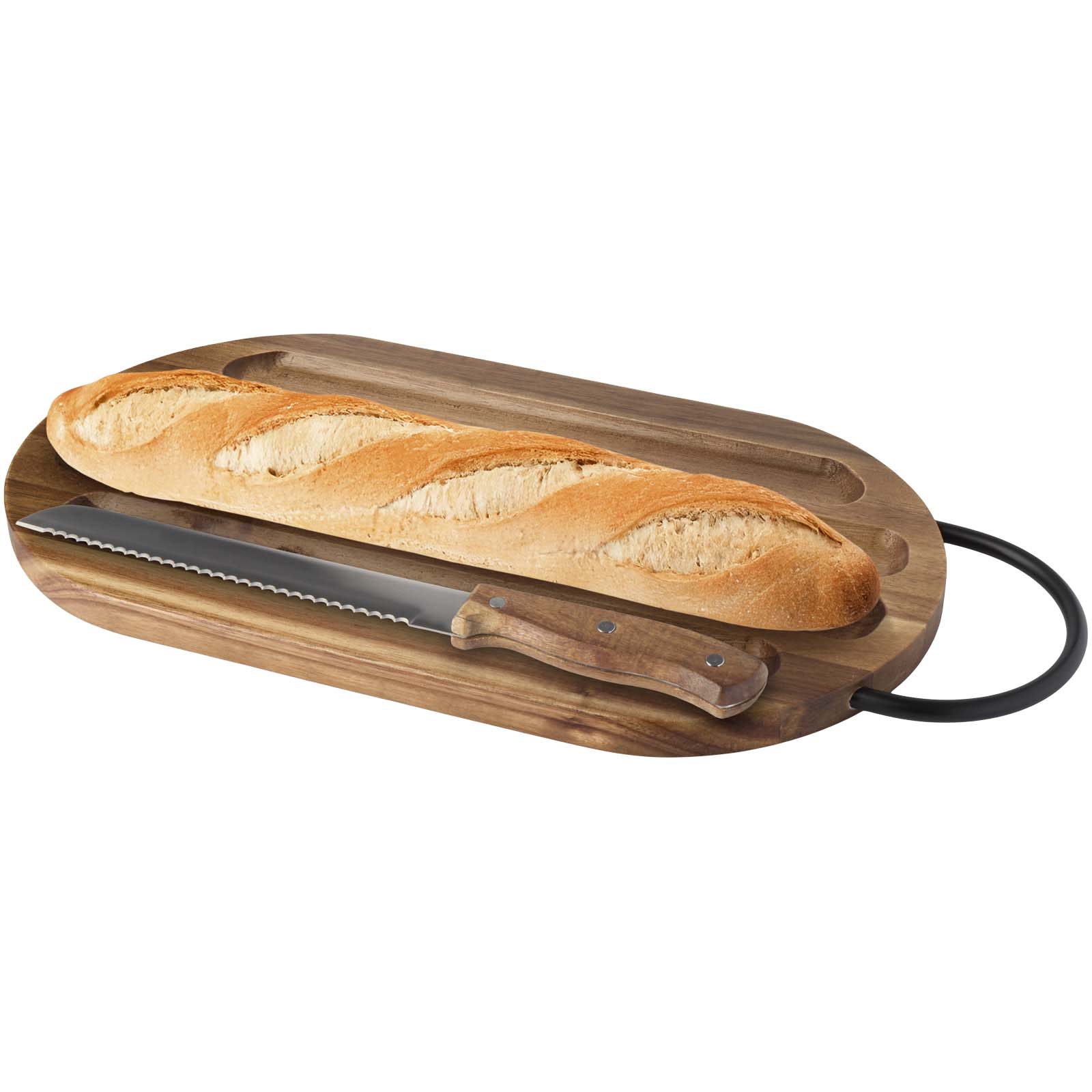 Prestige Akazienholz Schneidebrett mit Brotmesser holz