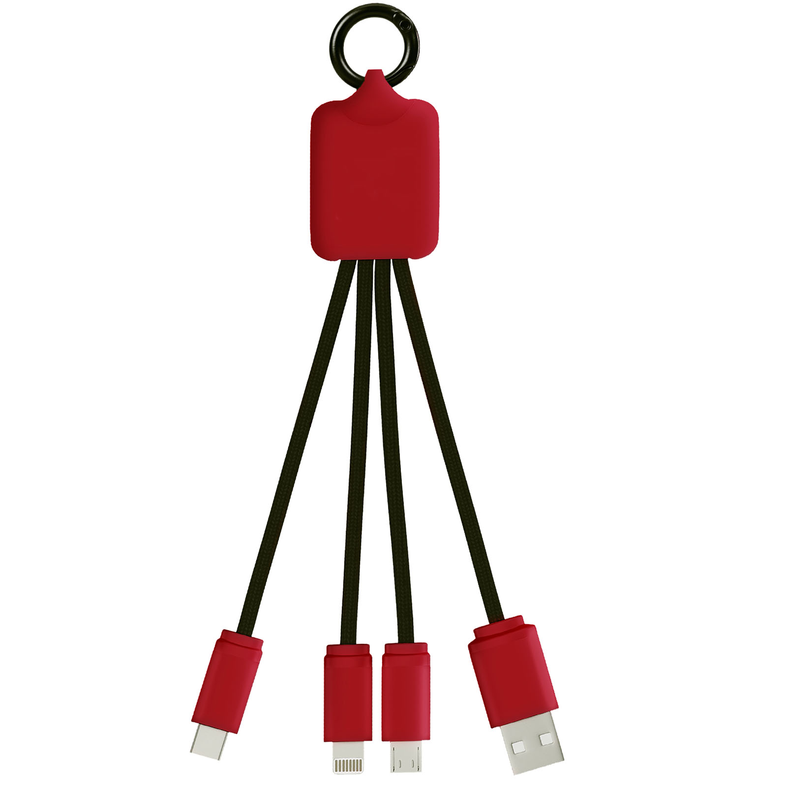 SCX.design C15 Quatro Ladekabel mit Leuchtlogo mittelrot, schwarz
