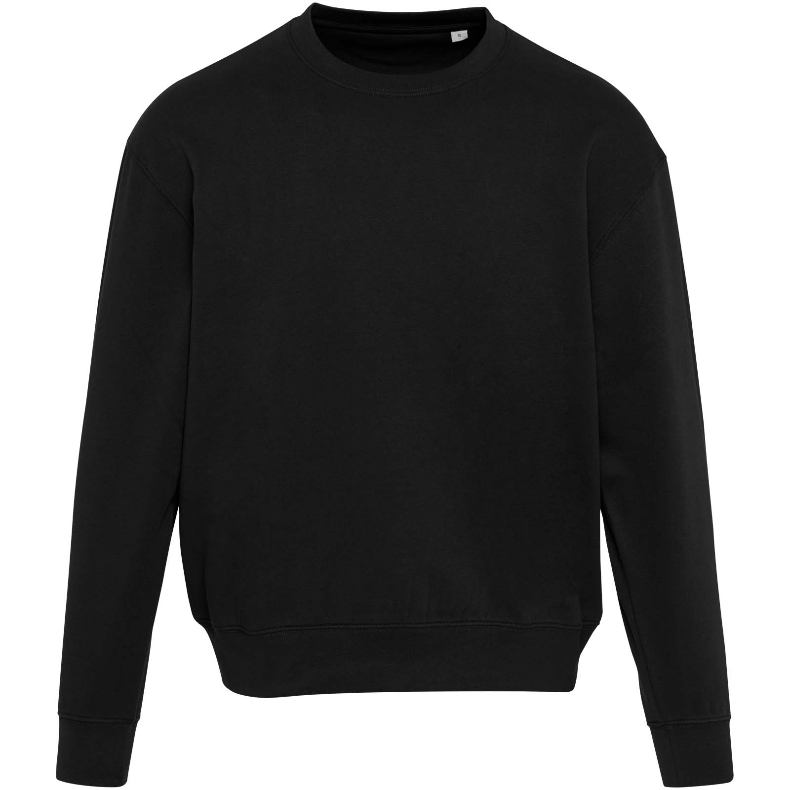 Boris Oversize Sweatshirt mit Rundhalsausschnitt aus recycelter 280 g/m2 Bio Baumwolle (OCS), unisex schwarz