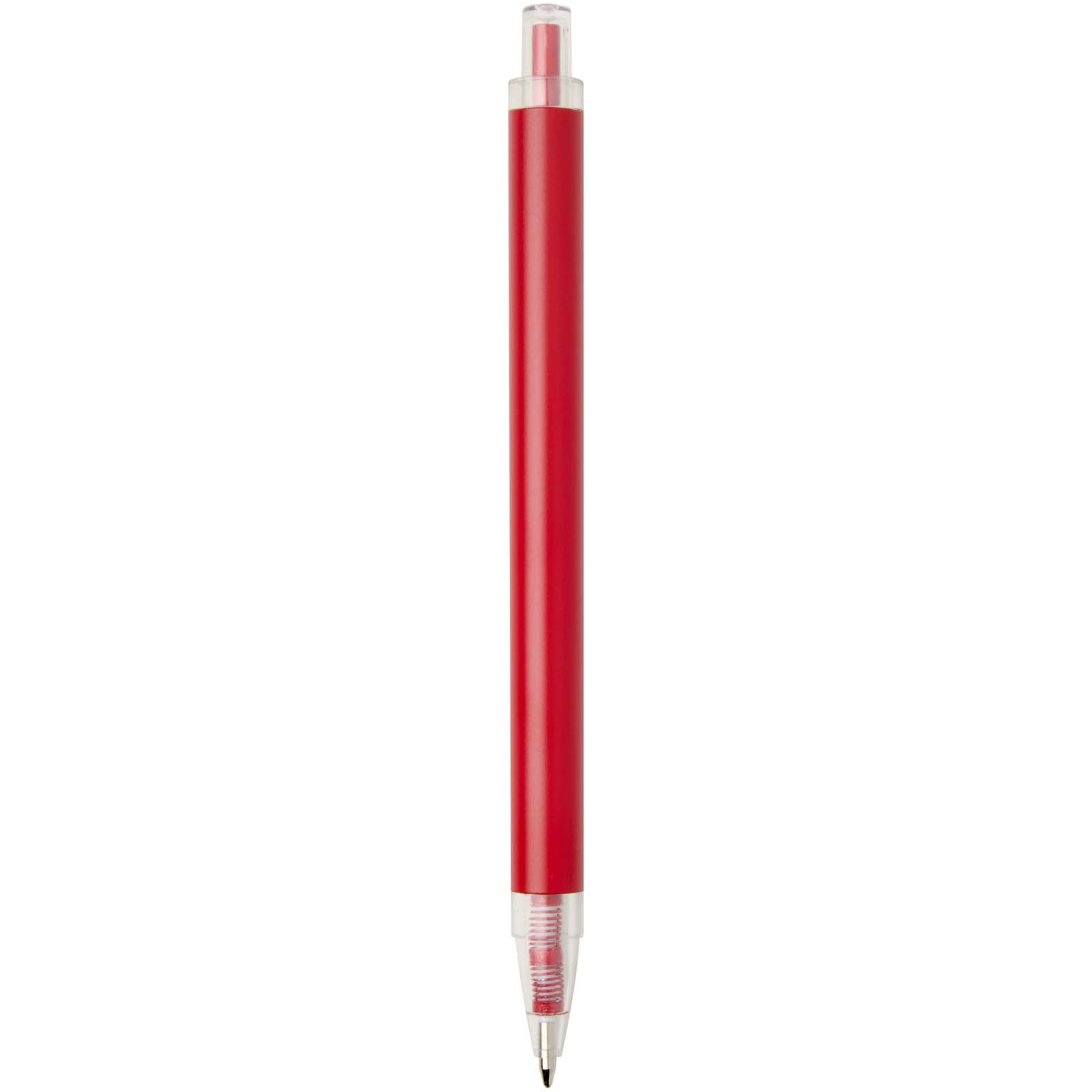 Spectrum Kugelschreiber aus recyceltem Aluminium blaue Tinte rot