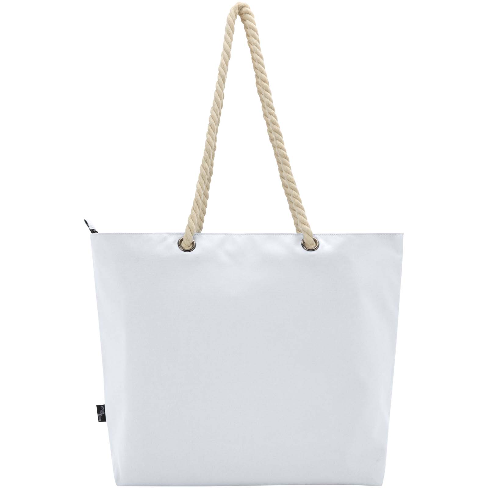 Panama Strandkühltasche mit Kordelgriffen aus recyceltem GRS-Material, 23L weiss