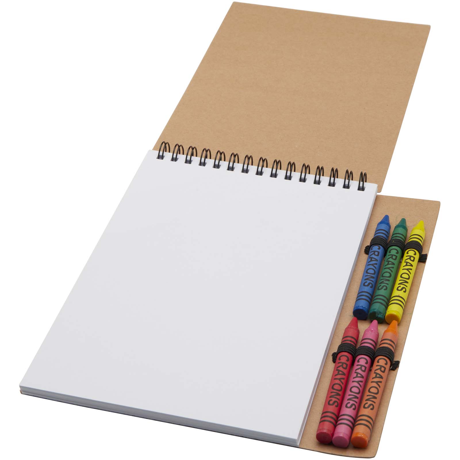 Doodle A5 Softcover Spiralnotizbuch mit Farbstiftset natur