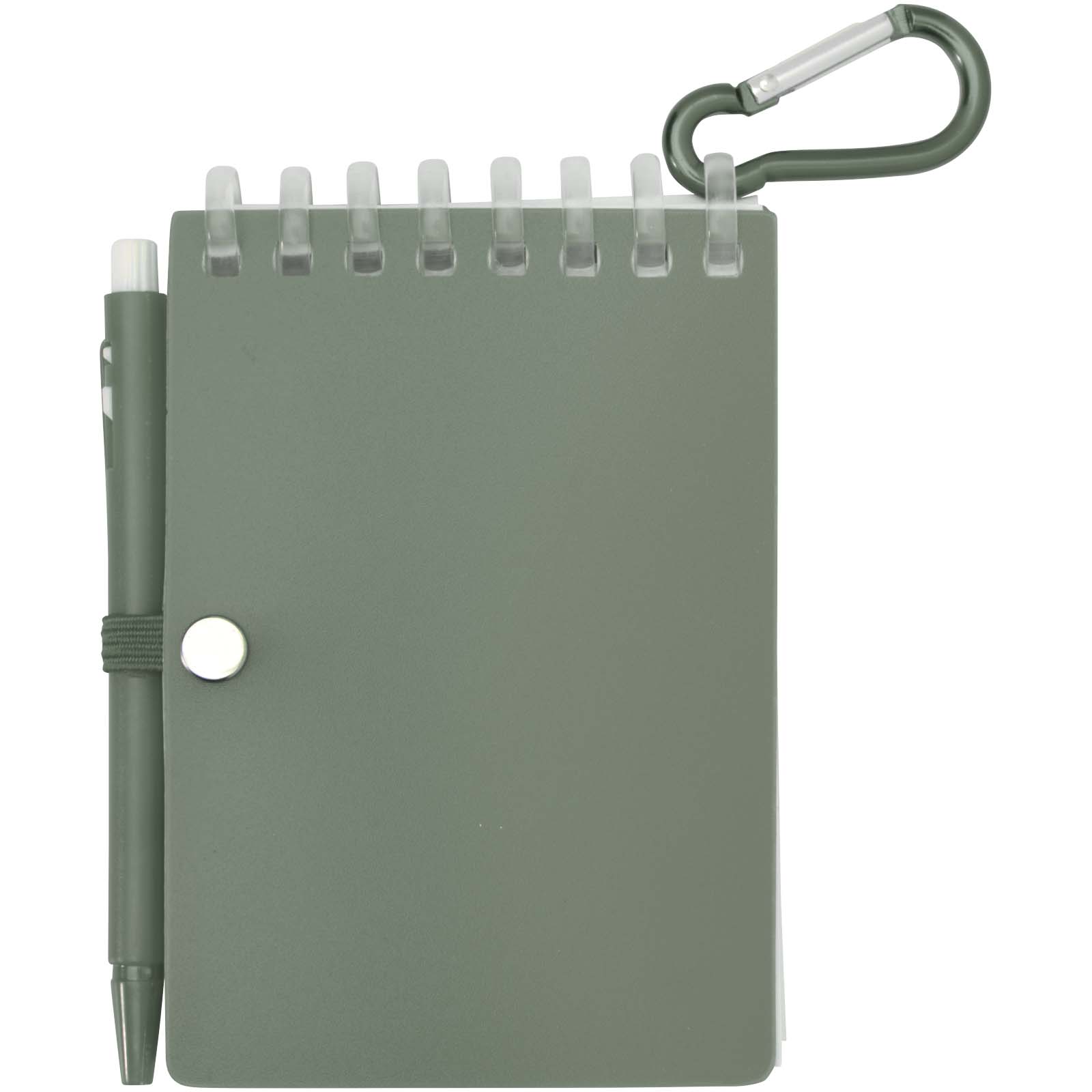 Lig Mini Recyceltes Outdoor-Softcover Notizbuch und Kugelschreiber Set (schwarze Mine) heather grün