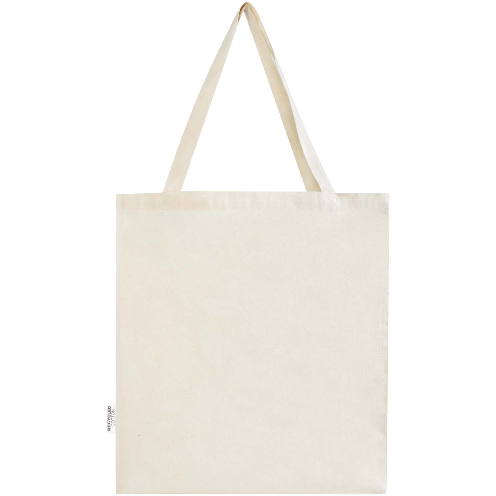 Madras 140 g/m² Baumwoll Tragetasche mit Seitenfalten aus GRS recycelter Baumwolle 12L natur
