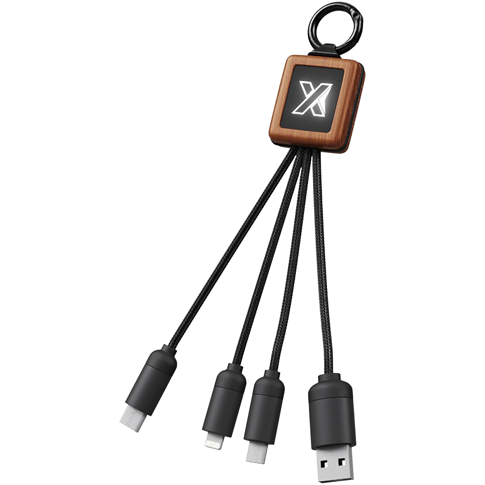 SCX.design C19 20W Easy to Use Kabel aus Holz mit Leuchtlogo holz, schwarz