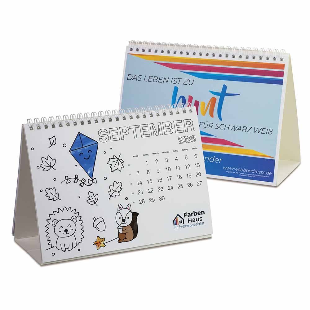 Ausmal-Tischkalender - mit Digitaldruck