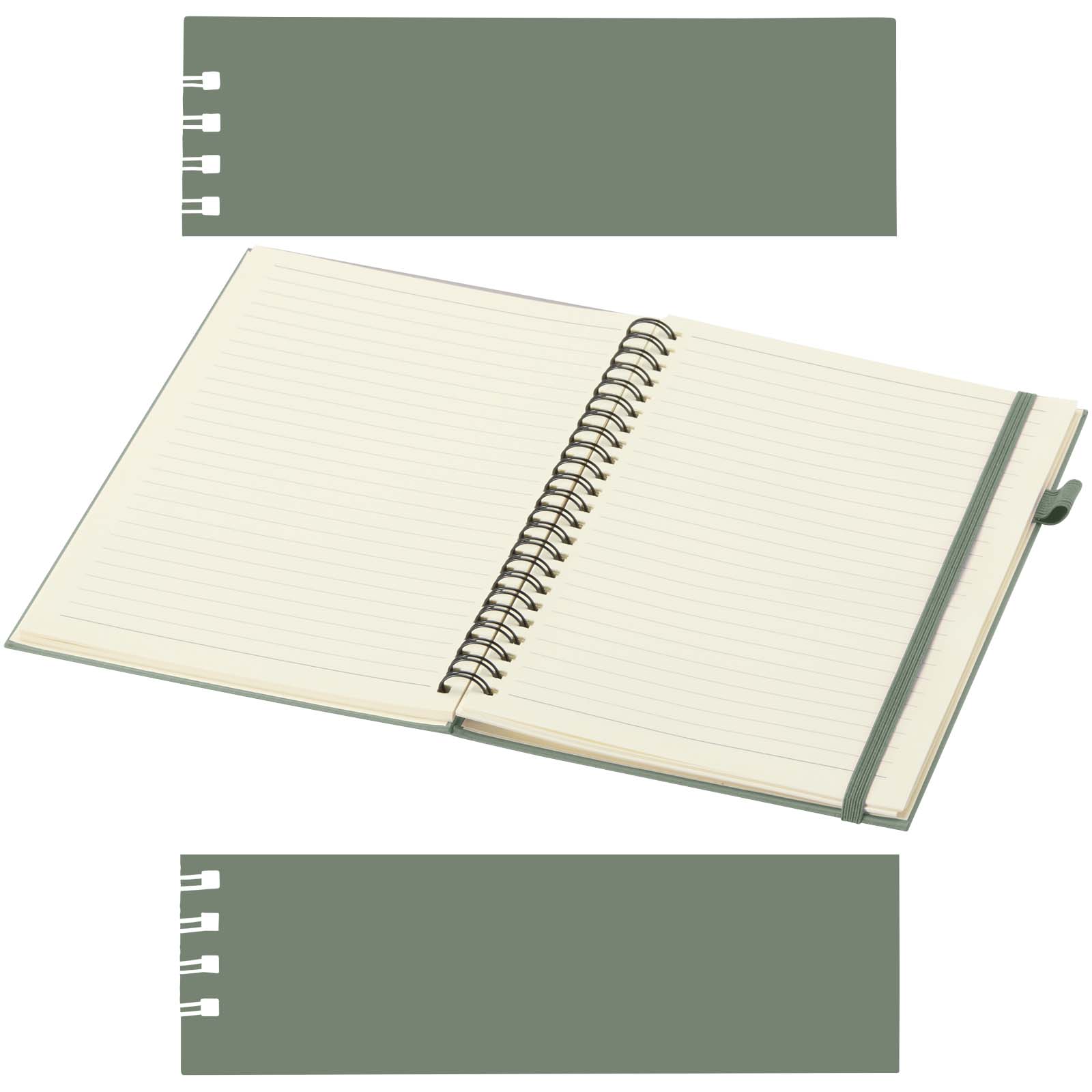 Liss A5 Hardcover Spiralnotizbuch aus recyceltem Kunststoff heather grün