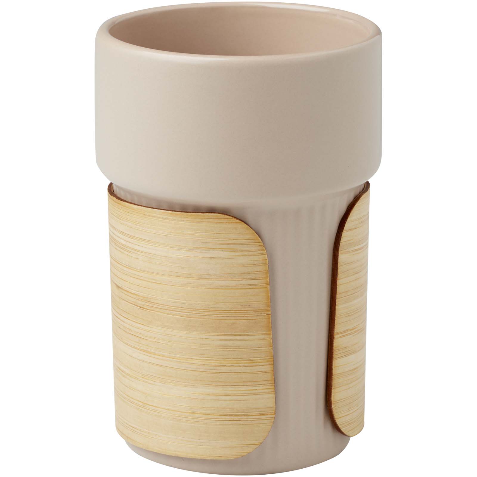 Fika 340 ml Becher mit Bambushülle oatmeal