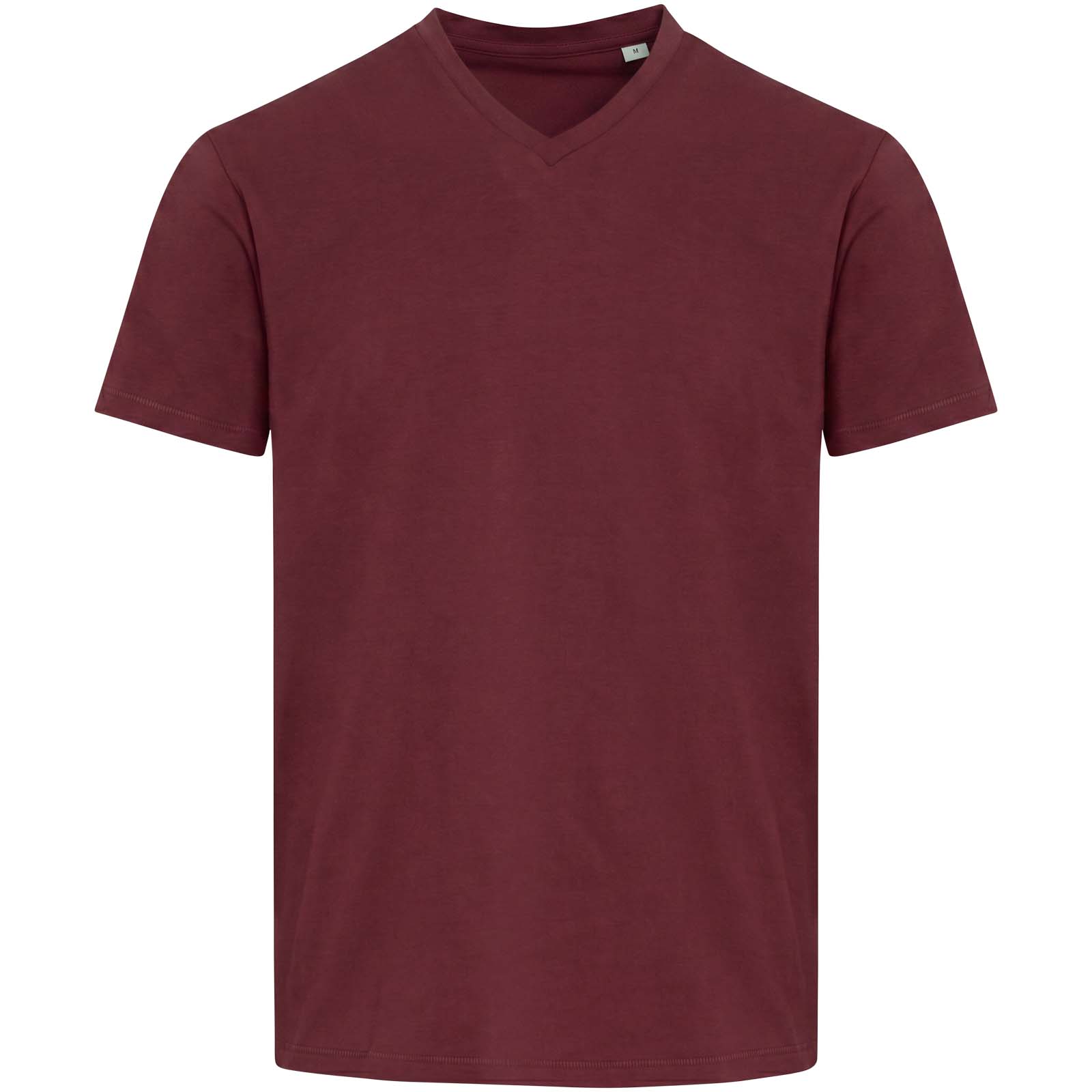 Balfour 200 g/m² Kurzärmeliges T-Shirt V-Ausschnitt Bio Baumwolle (OCS), unisex Tiefes Burgunderrot