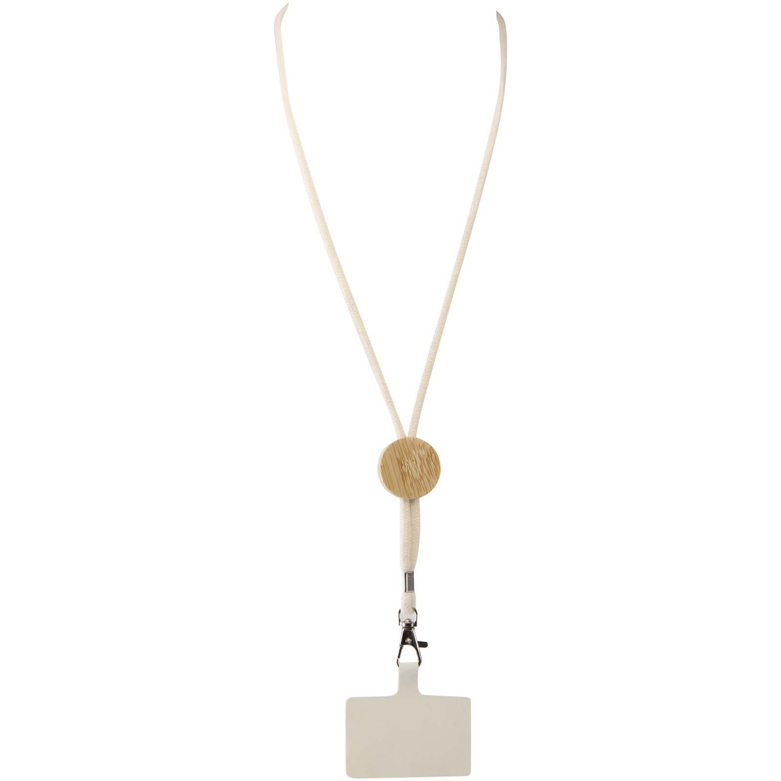 Adhab Smartphone Lanyard mit Bambusdetails weiss