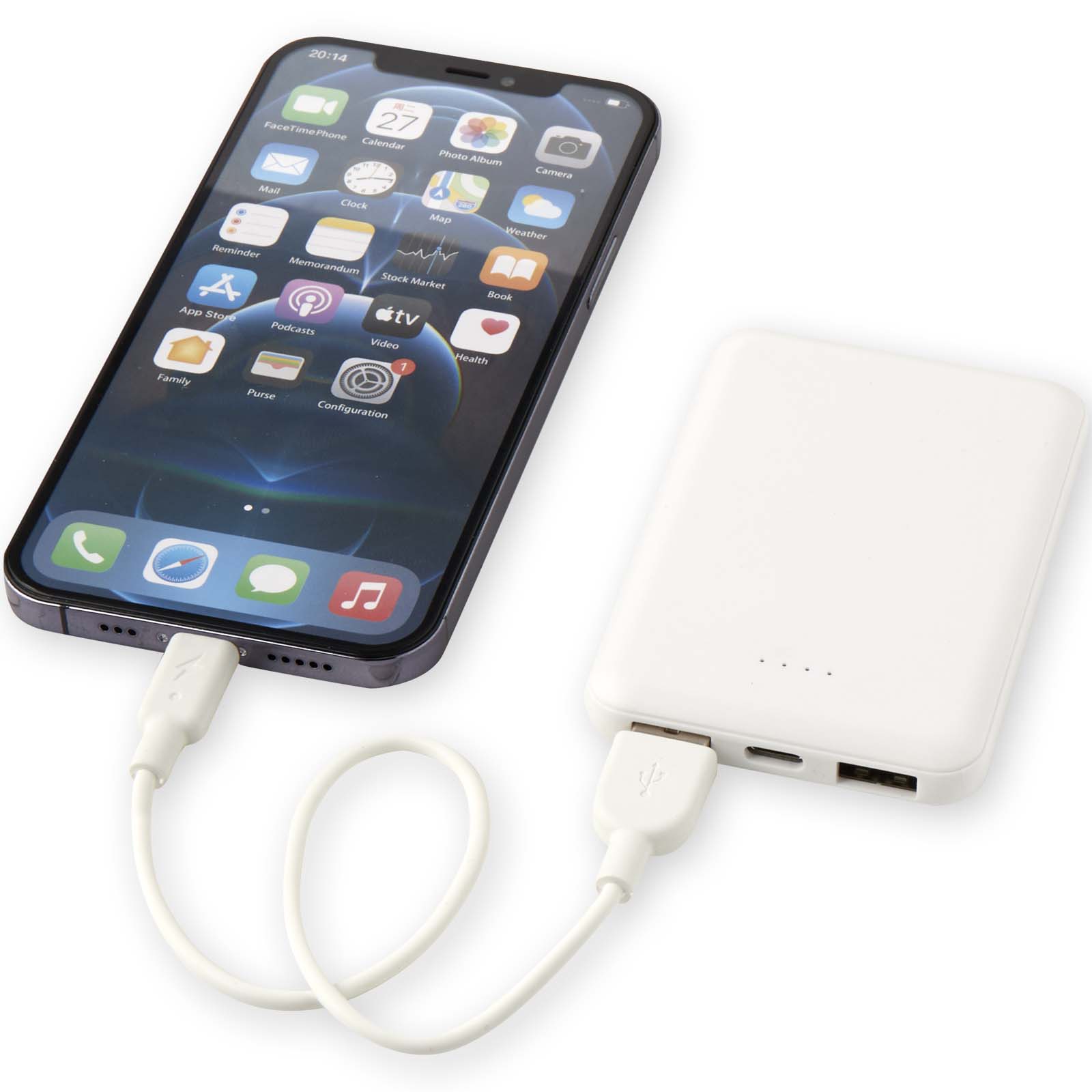 Asama 5000 mAh Typ-C Powerbank aus recyceltem Kunststoff weiss