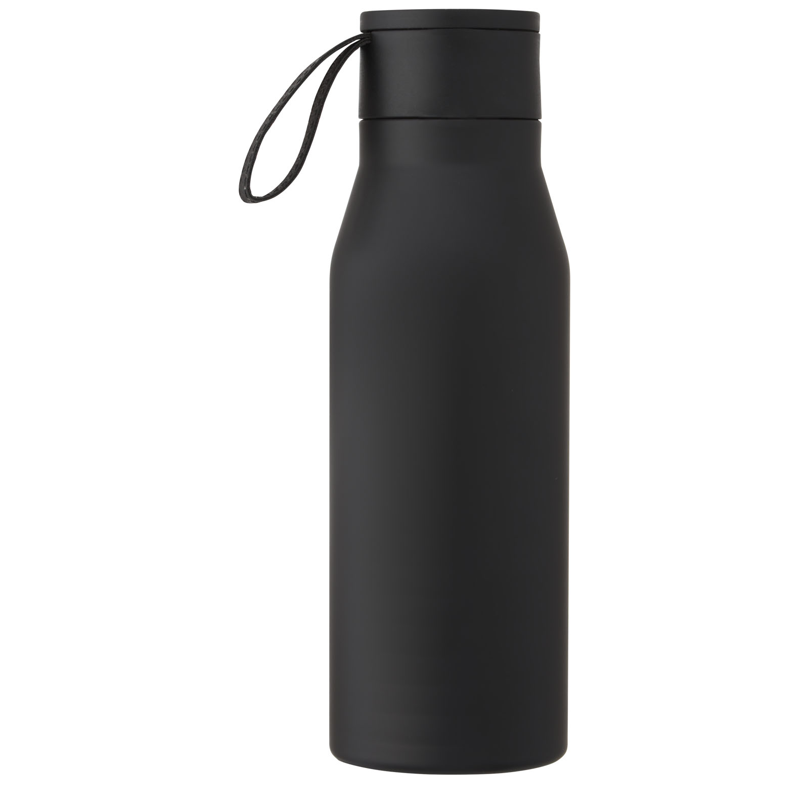 Ljungan 500 ml Kupfer-Vakuum Isolierflasche mit PU Kunststoffband und Deckel schwarz