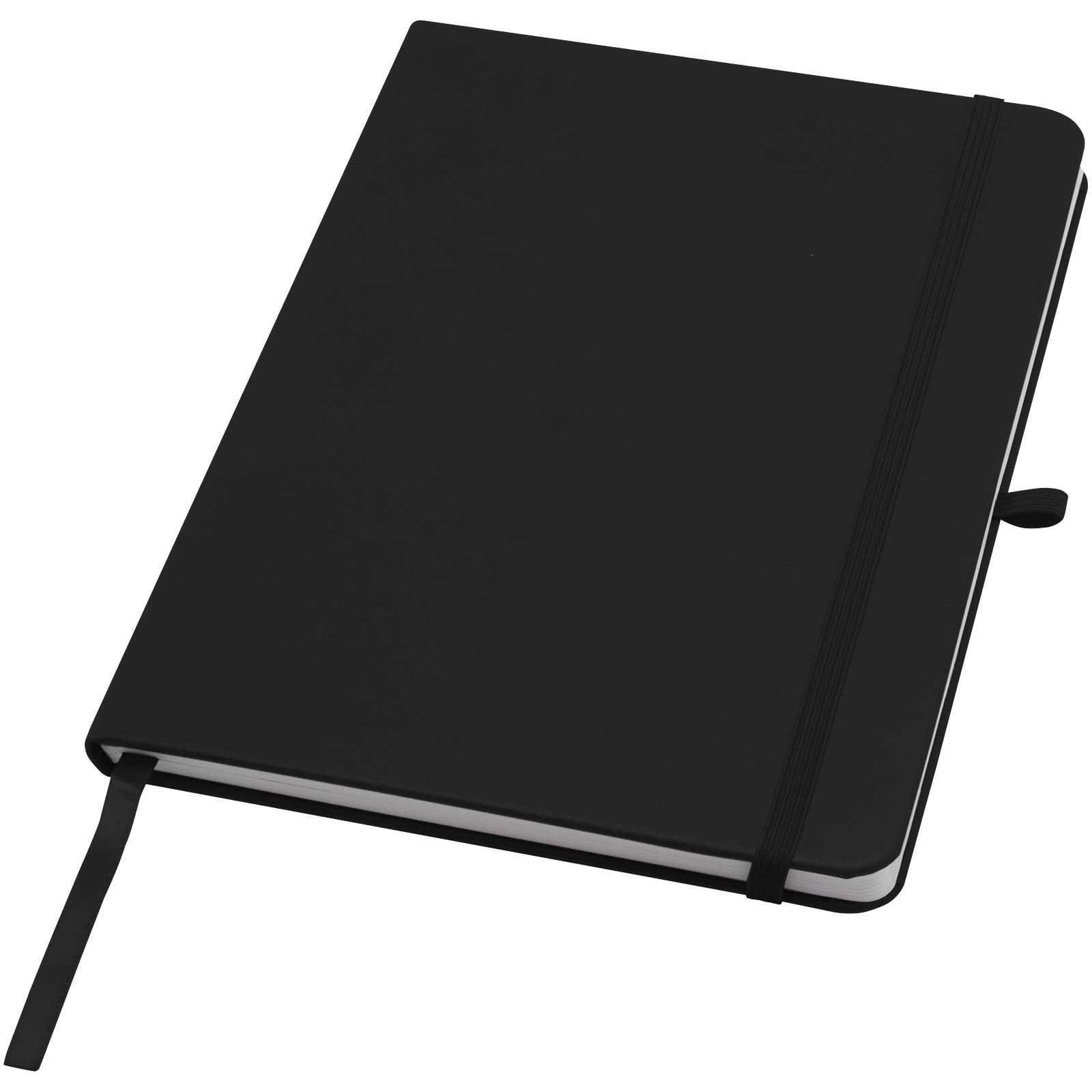 Teak A5 Hardcover Notizbuch, liniert, aus recyceltem Material schwarz