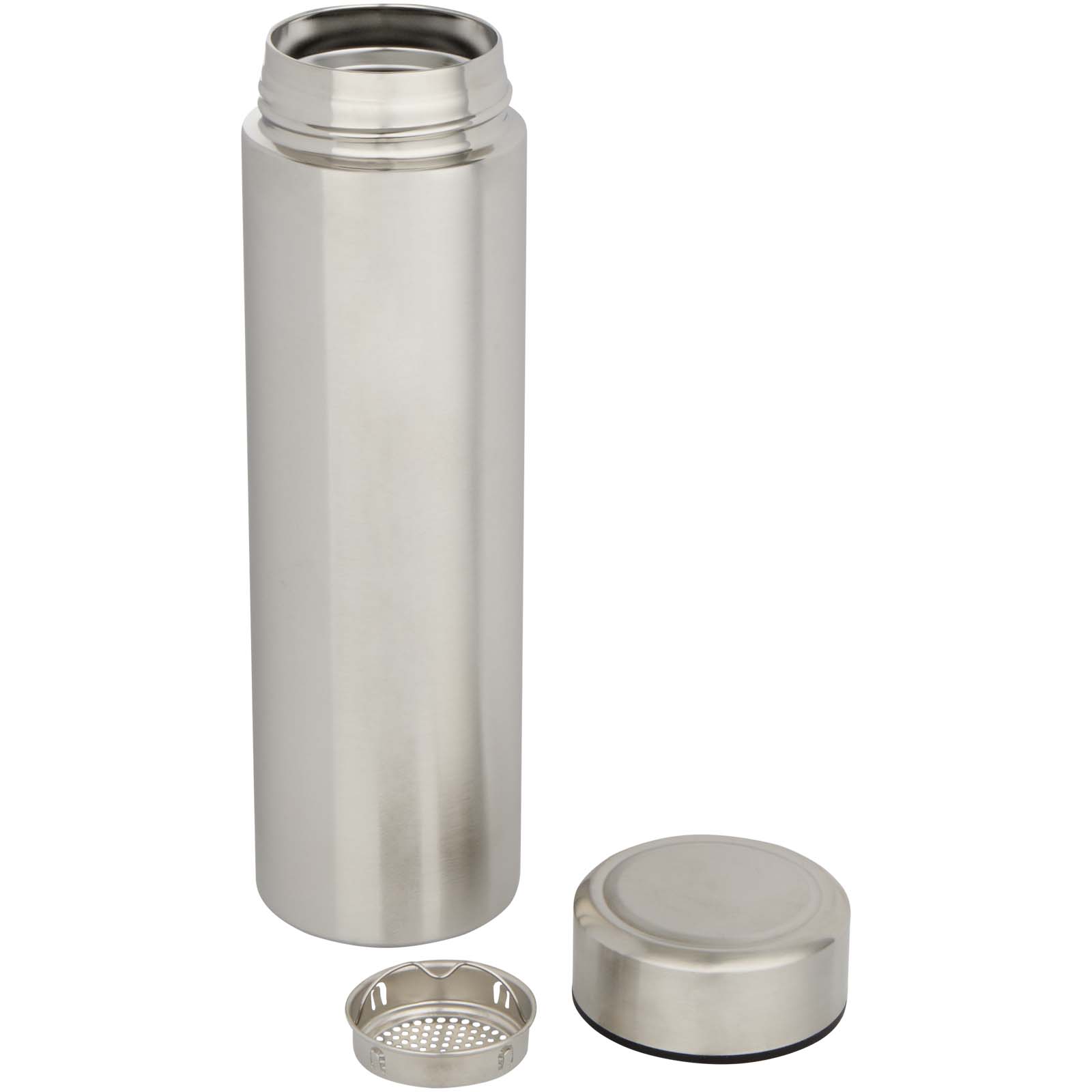 Taylor 450 ml Doppelwand Isolierflasche aus Edelstahl mit Teesieb mattsilber