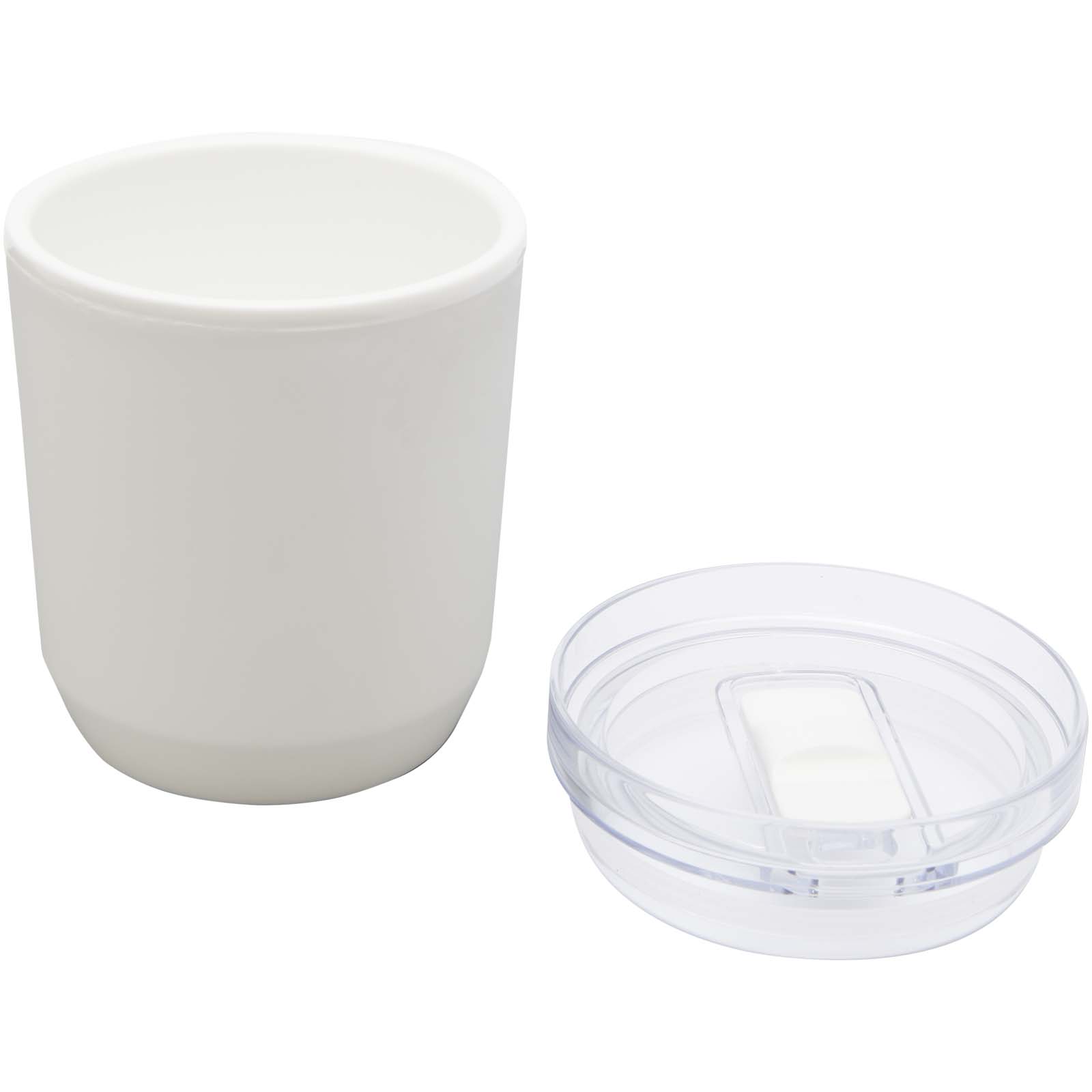 Hudson 180 ml doppelwandiger Becher aus recyceltem Kunststoff weiss
