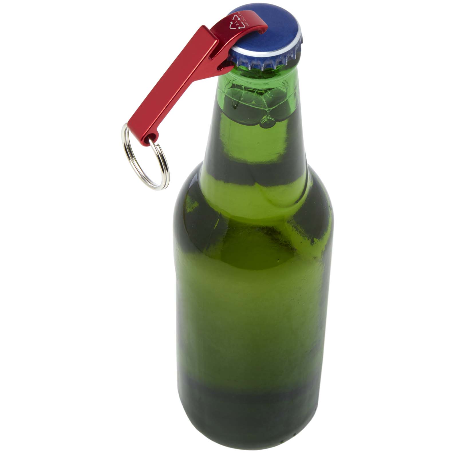 Tao Schlüsselanhänger mit Flaschen- und Dosenöffner aus recyceltem RCS Aluminium rot