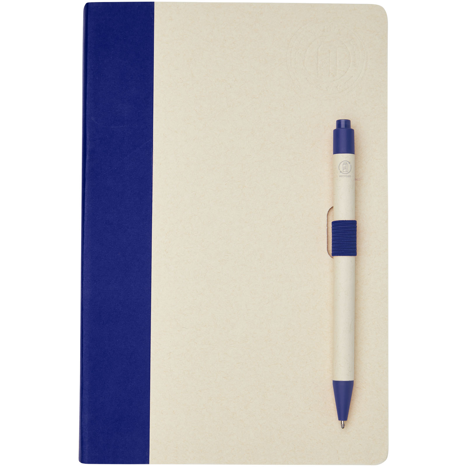Dairy Dream A5 Notizbuch und Kugelschreiber-Set aus recyceltem Milchkarton blau