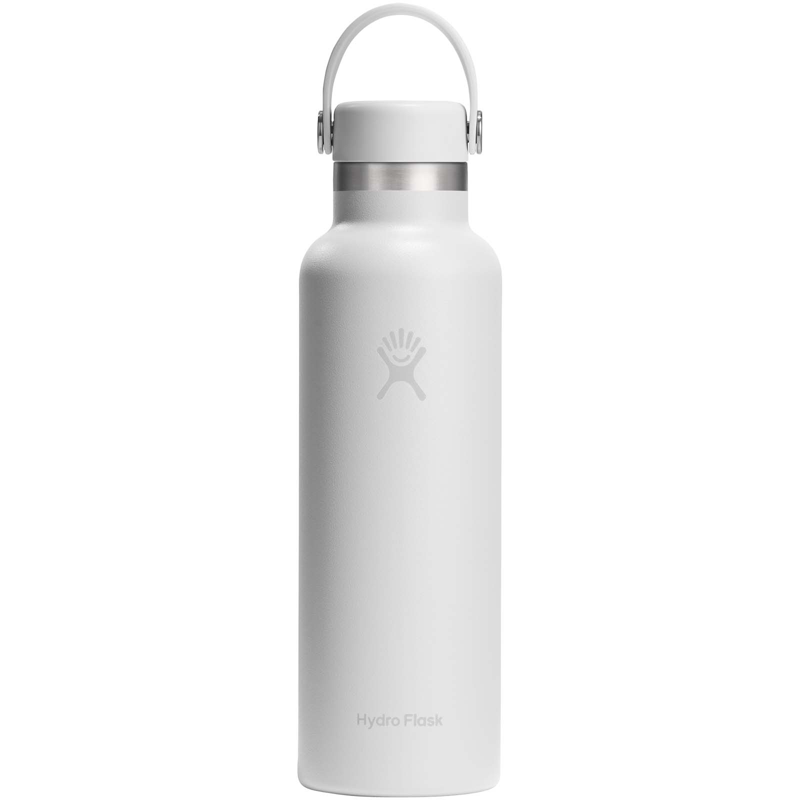Hydra Flask Standard Mouth 621 ml isolierte Edelstahl Trinkflasche mit Strohhalmverschluss weiss