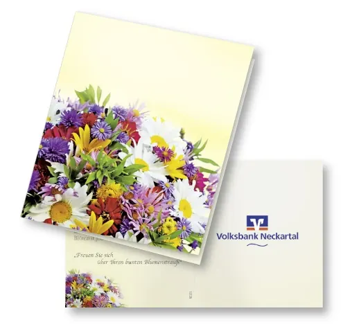 Klappkärtchen Bunte Blumenwelt