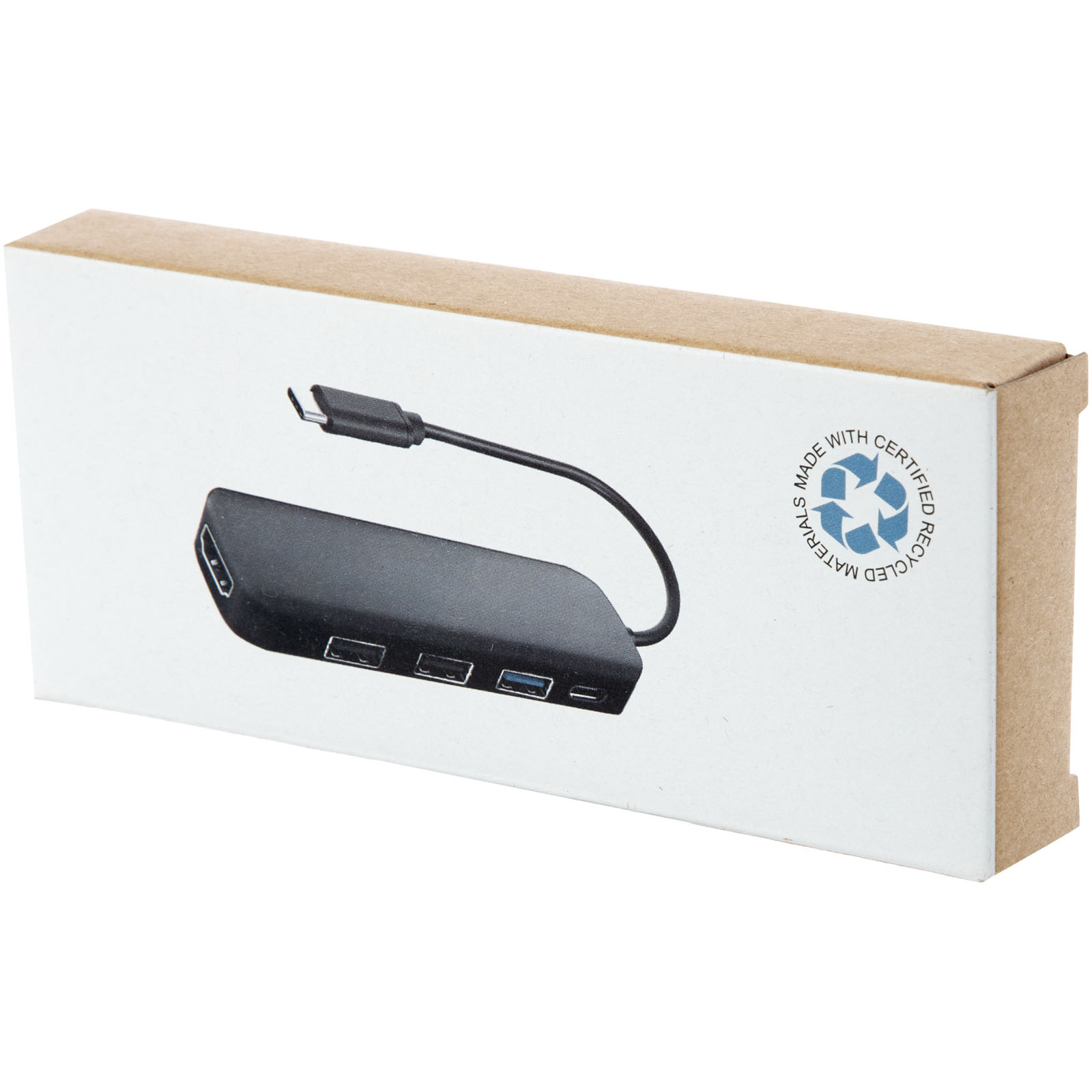 Loop Multimedia-Adapter aus recyceltem RCS Kunststoff USB 2.0-3.0 mit HDMI-Anschluss schwarz
