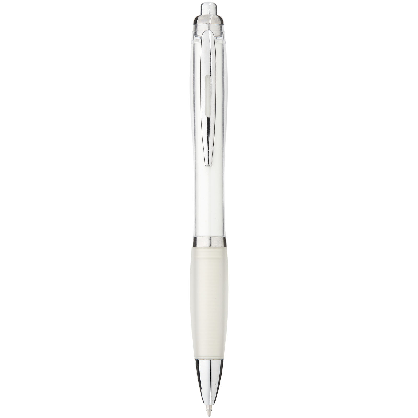 Nash Kugelschreiber mit farbigem Schaft und Griff (blaue Mine) transparent weiss
