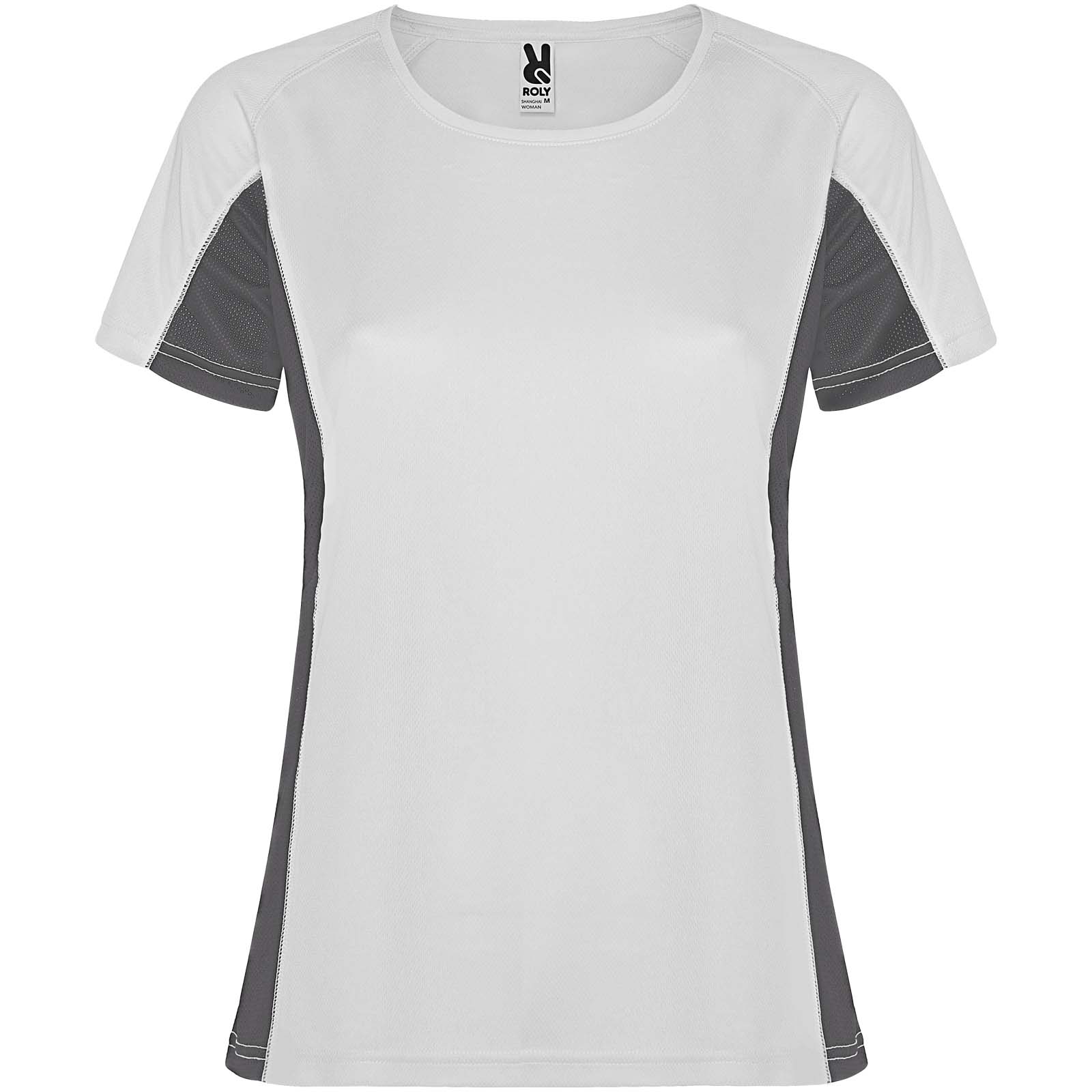 Shanghai 140 g/m² Sport T-Shirt für Damen weiss, dunkelblei