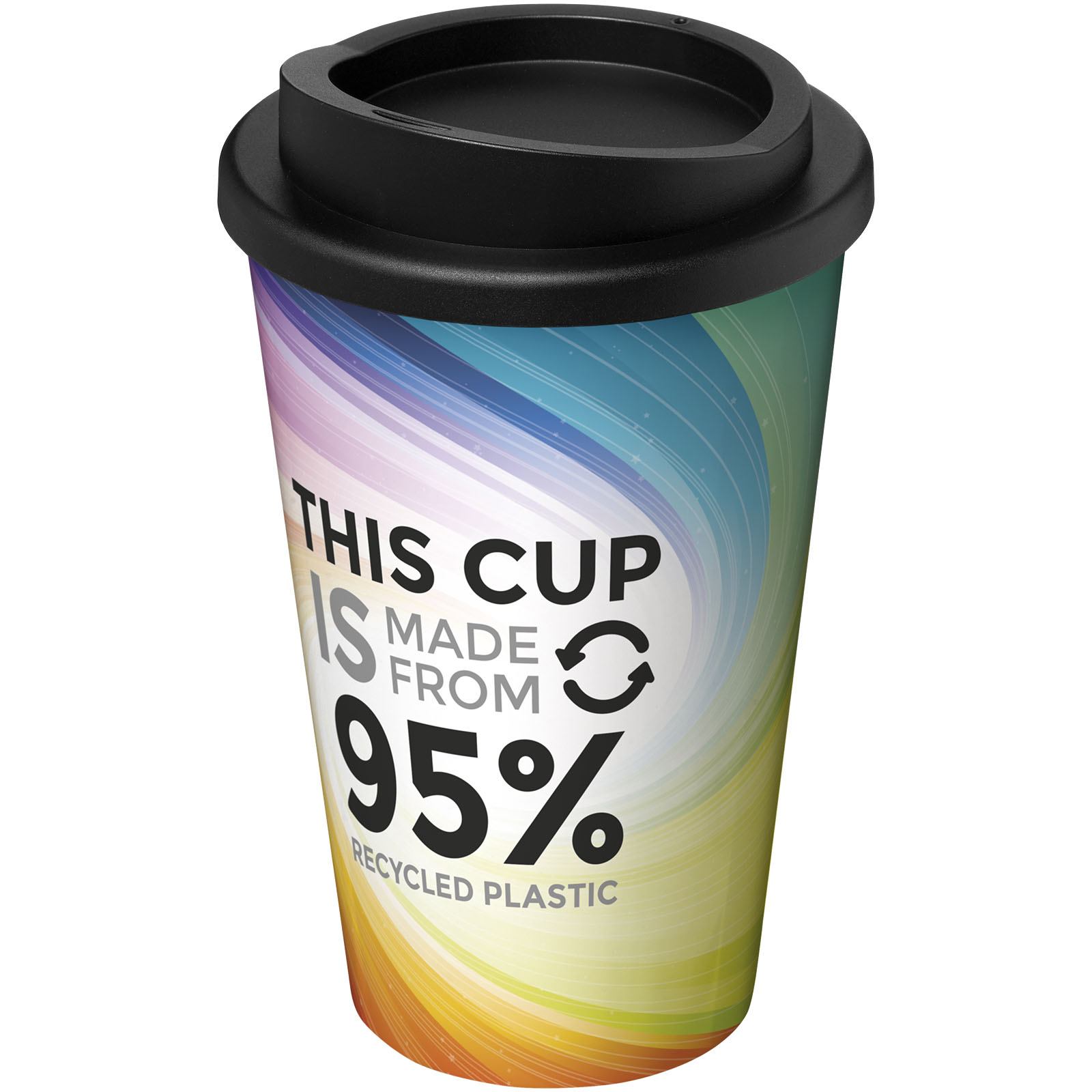 Brite-Americano® Recycled 350 ml Isolierbecher weiss, schwarz