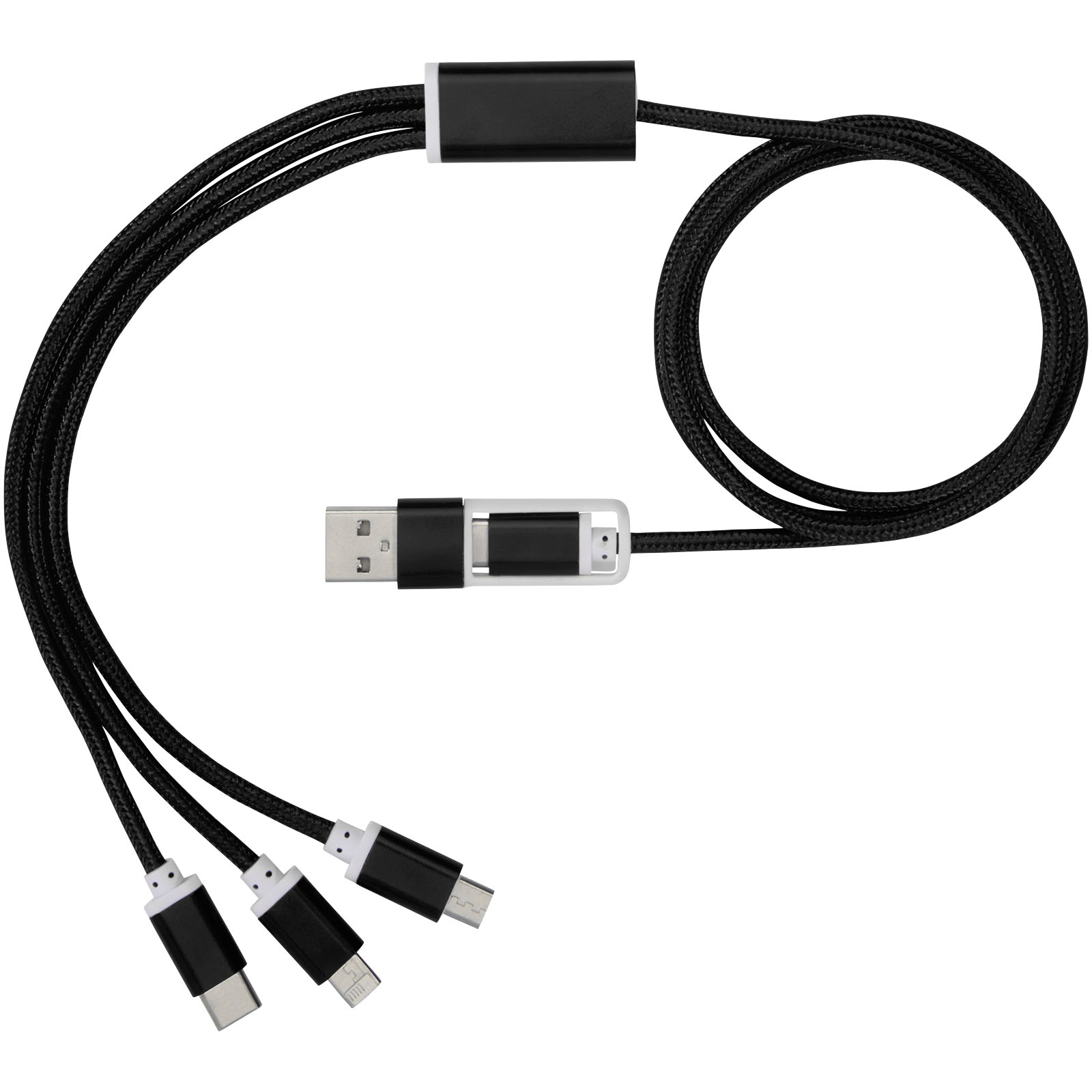 Versatile 5-in-1-Ladekabel schwarz