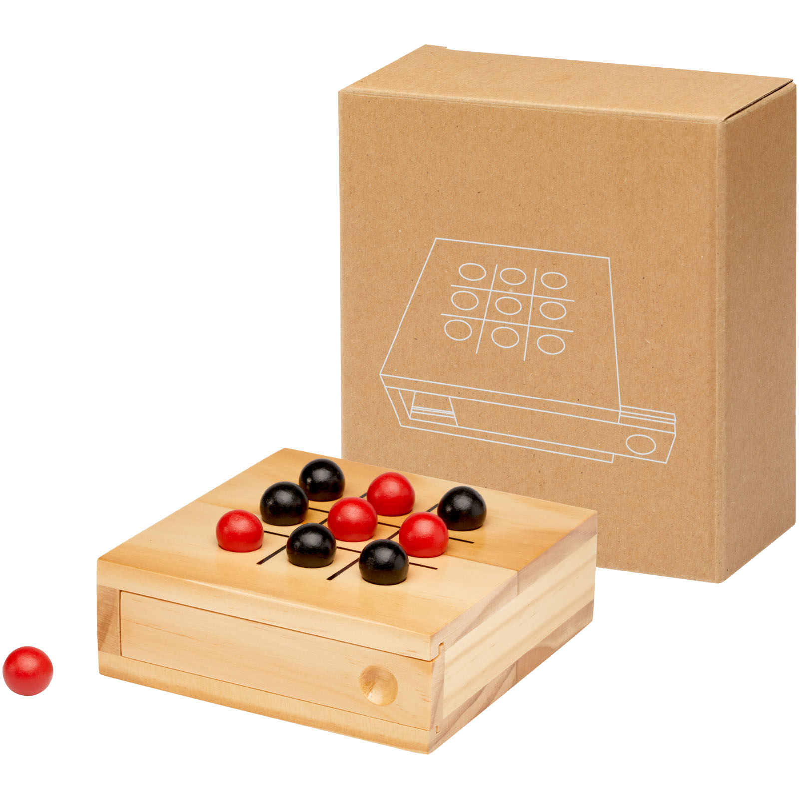 Strobus Tic-Tac-Toe Spiel aus Holz natur