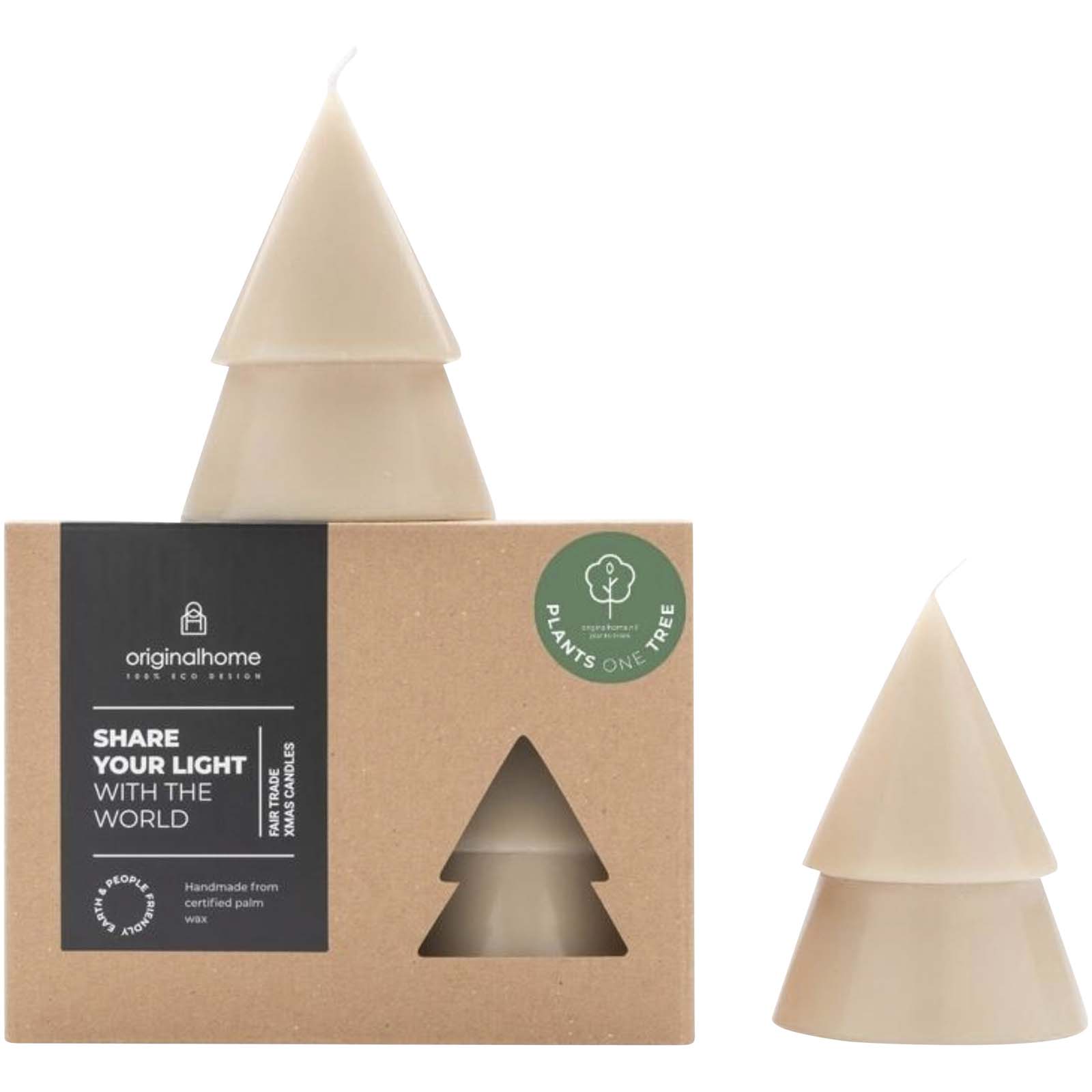 Originalhome Weihnachtsbaum Kerze M, 2er Set beige