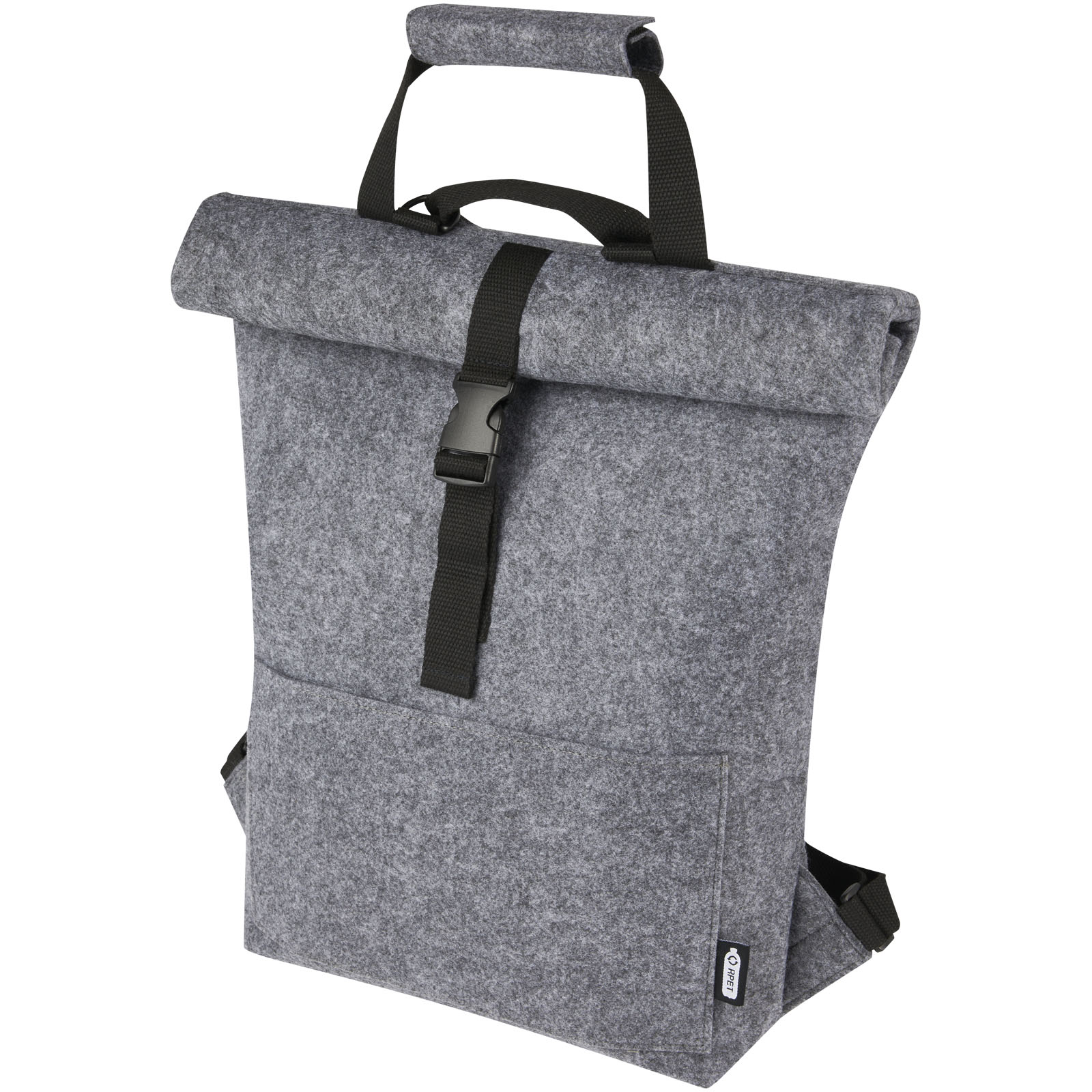Felta Fahrradtasche aus GRS-recyceltem Filz 13 L mittelgrau