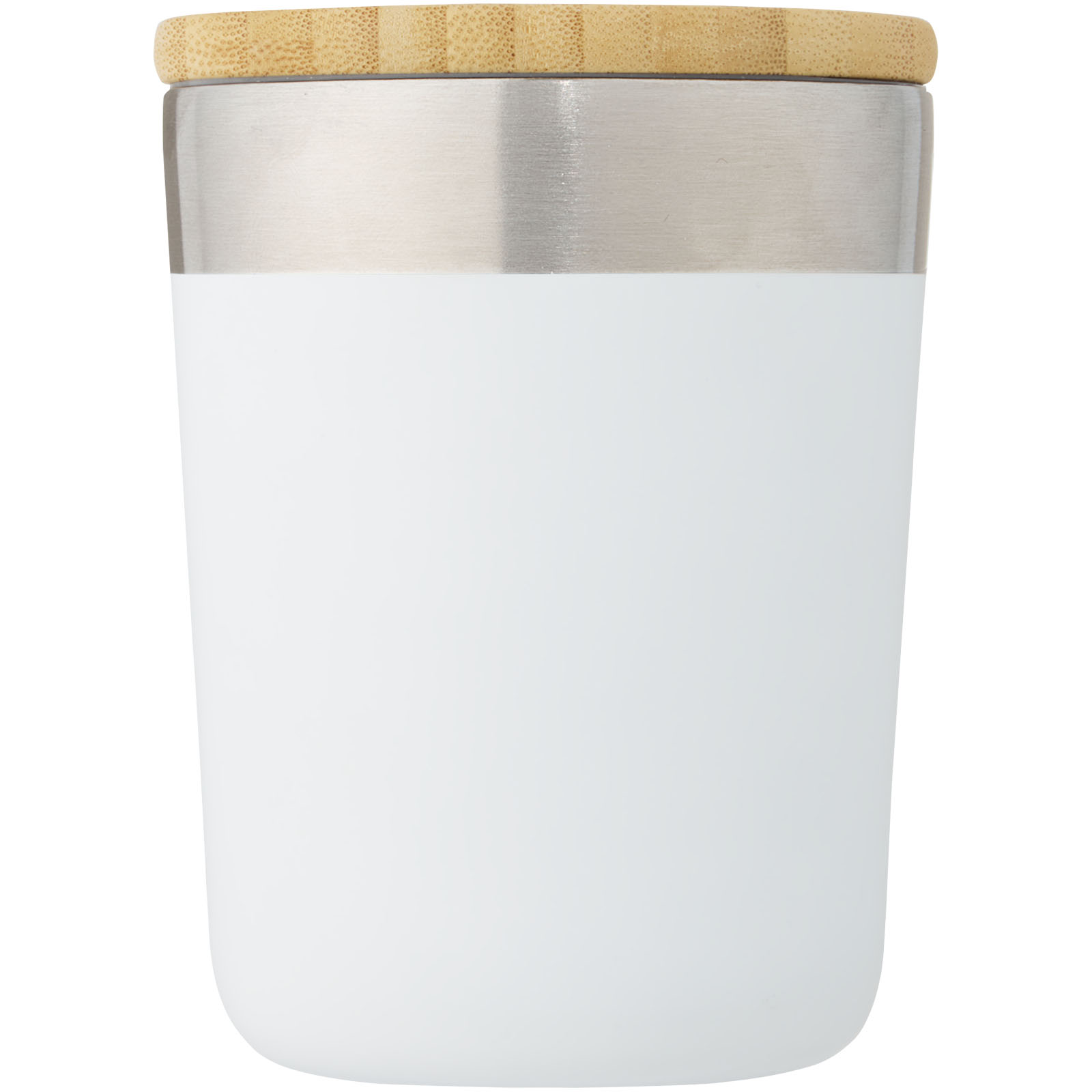 Lagan 330 ml Kupfer-Vakuum Isolierbecher mit Bambusdeckel weiss