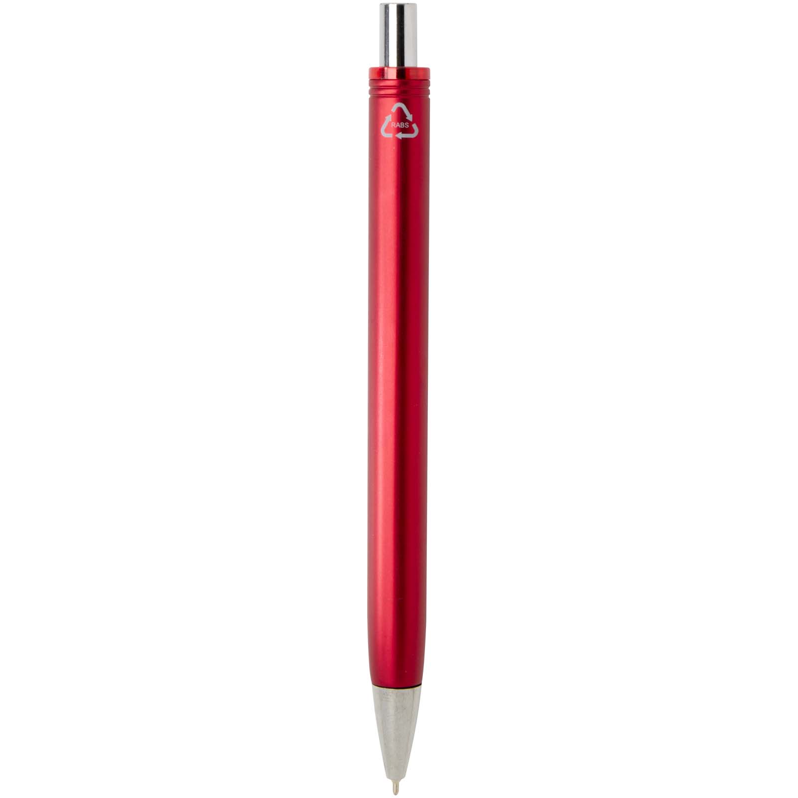 Feld RCS recycelter Kugelschreiber mit Metallic-Finish (schwarze Mine) rot