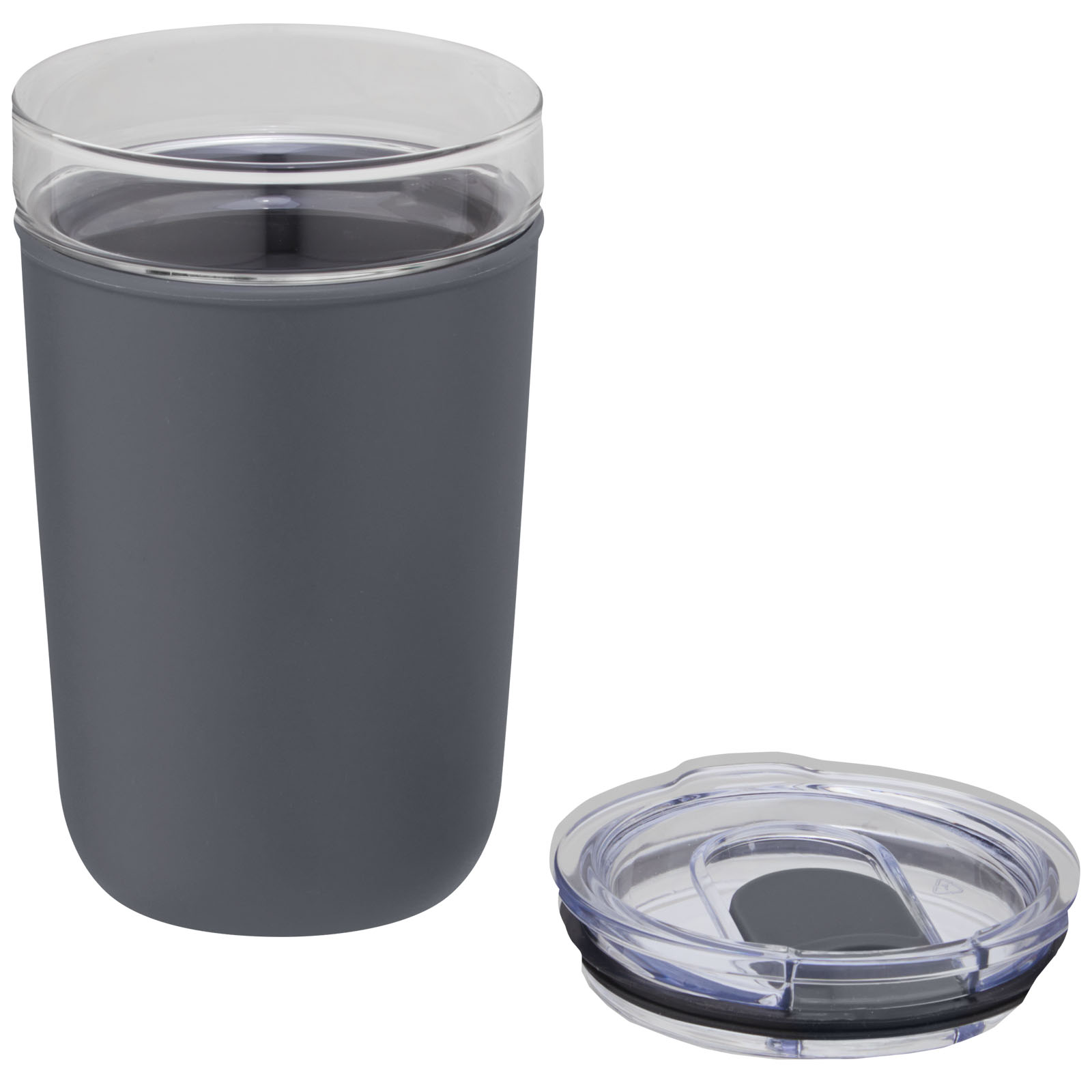 Bello 420 ml Glasbecher mit Außenwand aus recyceltem Kunststoff grau