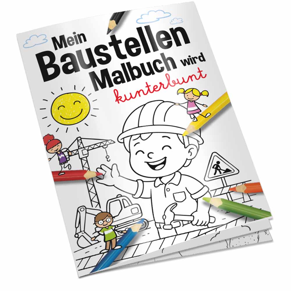 Malbuch / Mal-Set A6 - Baustelle