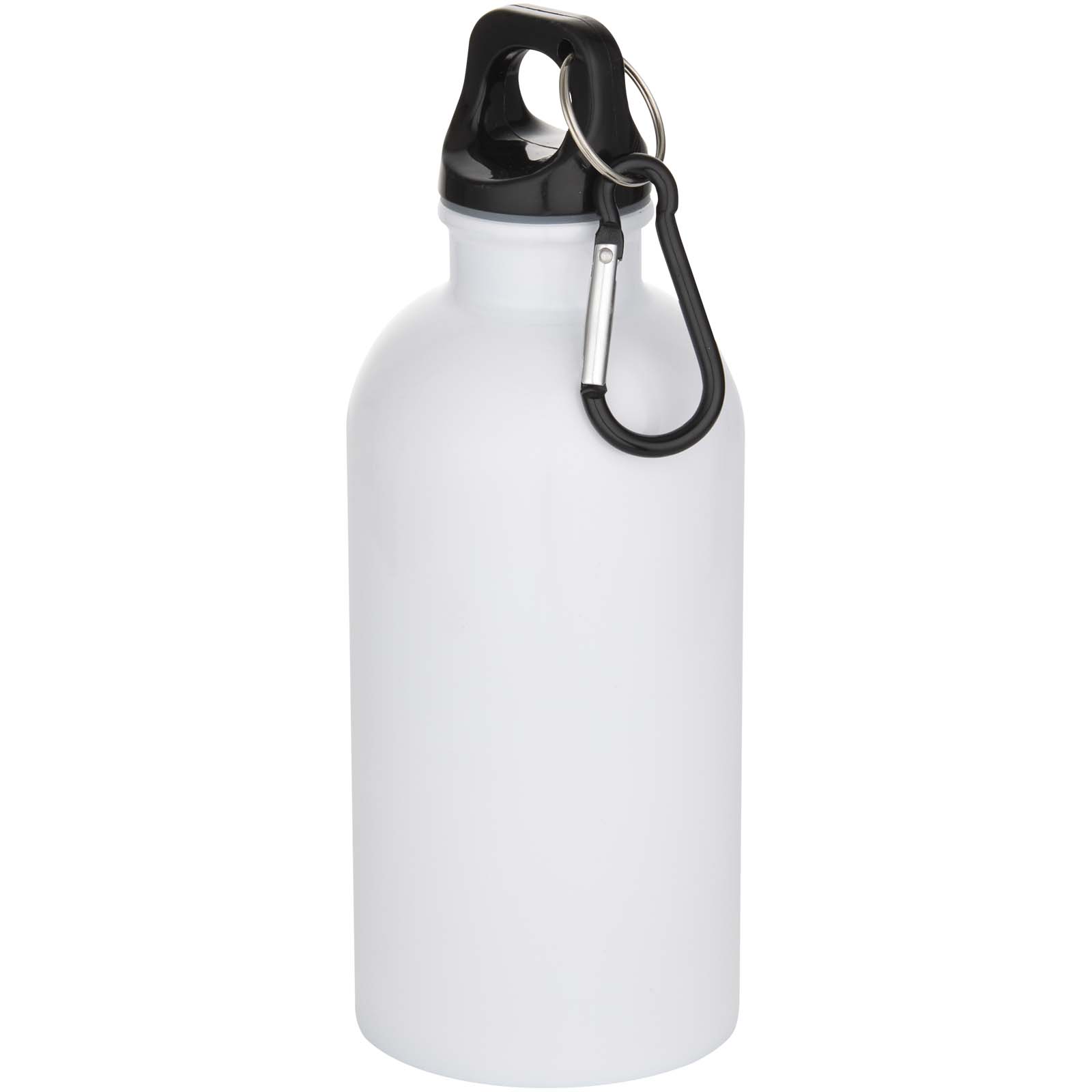 Oregon 400 ml RSC-zertifizierte einwandige Sublimation Trinkflasche aus recyceltem Edelstahl mit Karabinerhaken weiss