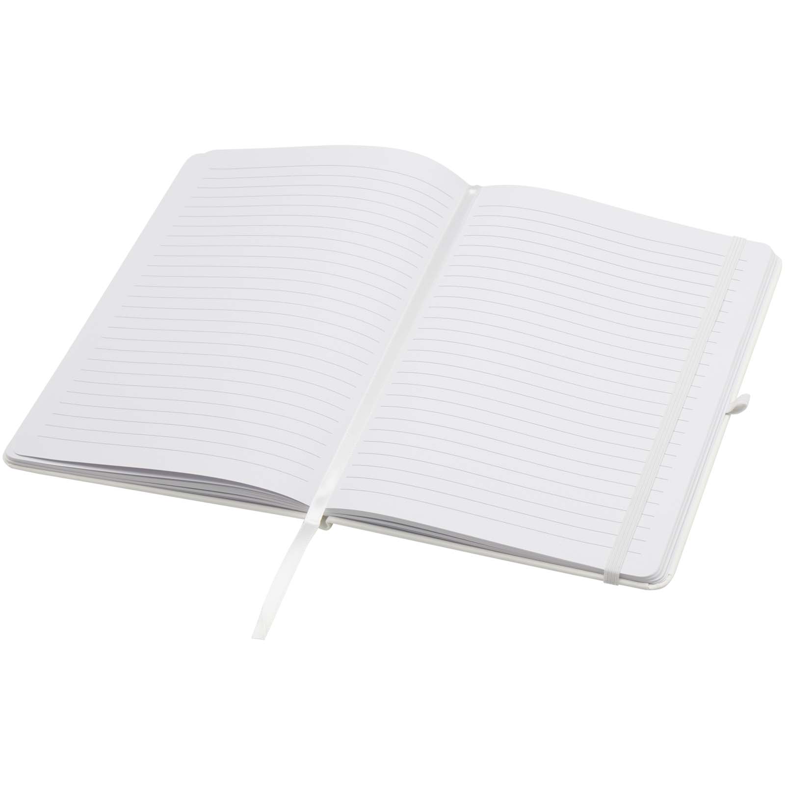 Teak A5 Hardcover Notizbuch, liniert, aus recyceltem Material weiss