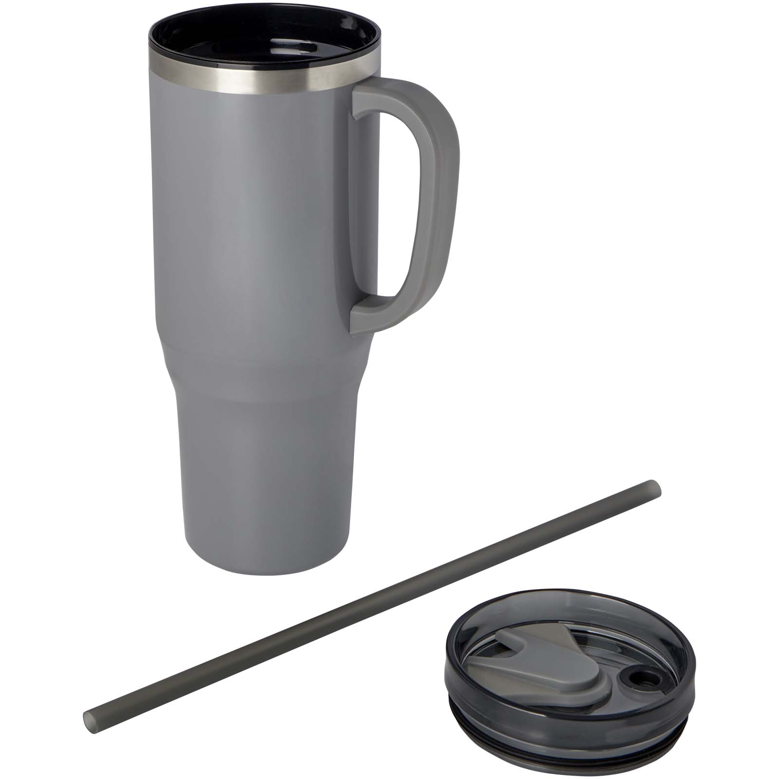 Melbourne 1200 ml RCS-zertifizierter Isolierbecher mit Strohhalm grau