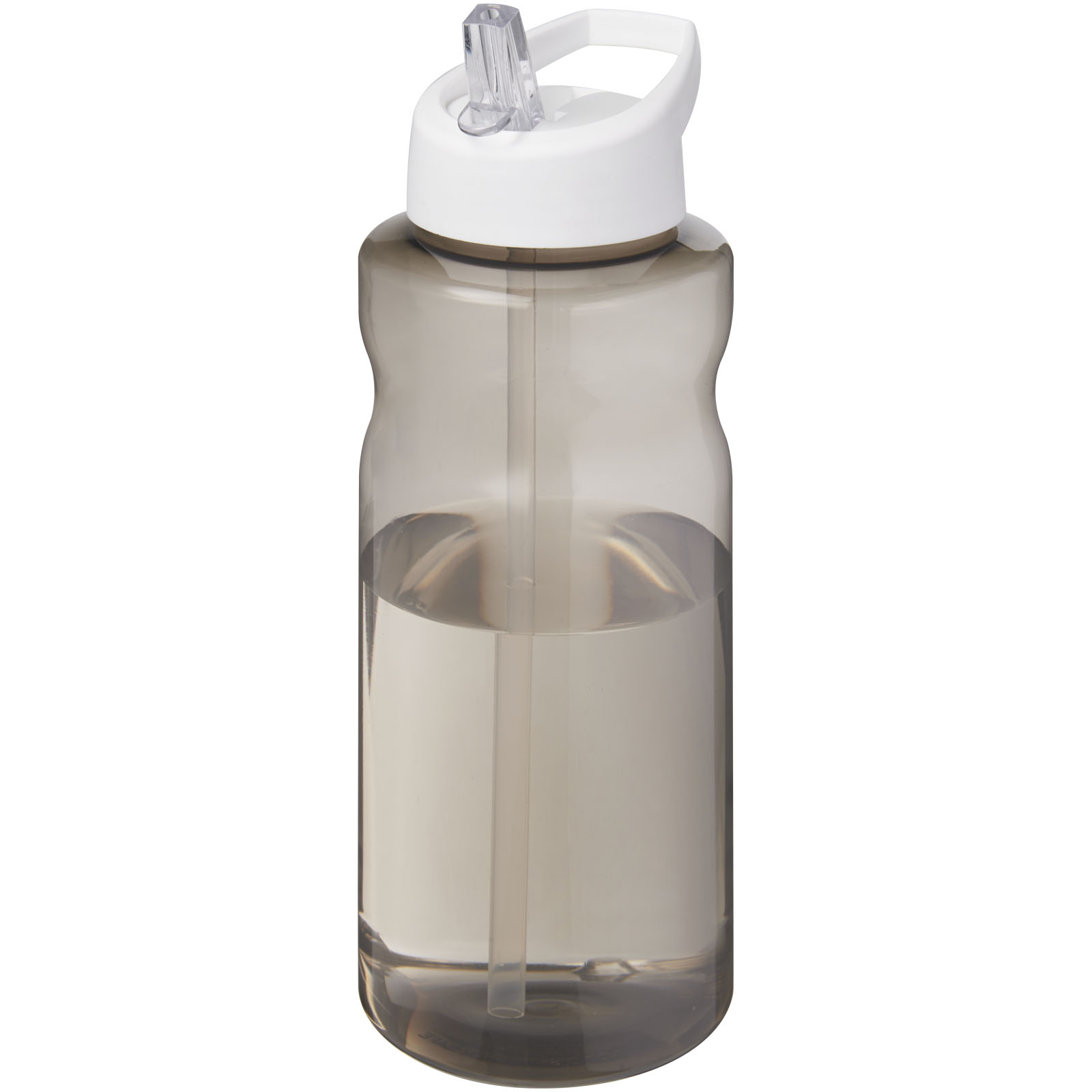 H2O Active® Eco Big Base 1L Sportflasche mit Ausgussdeckel kohle, weiss